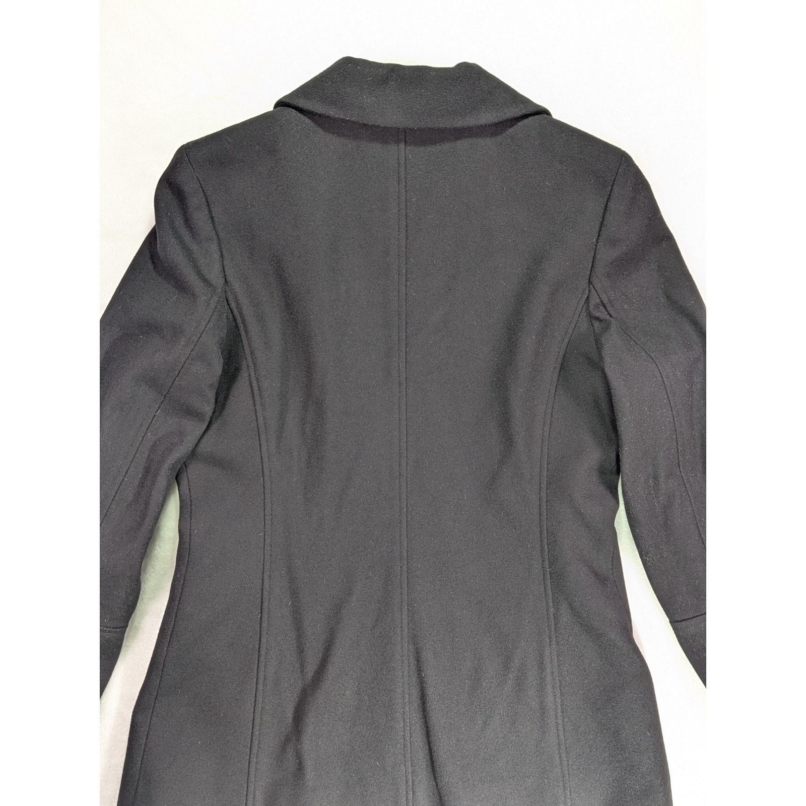 Express Size 7/8 Black Wool Coat Hidden Button Placket VTG Y2K Size M / US 6-8 / IT 42-44 - 12 Thumbnail
