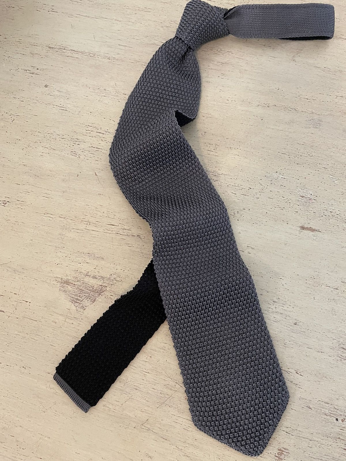 Tom Ford Knitted Silk Tie in Gray Size ONE SIZE - 3 Thumbnail