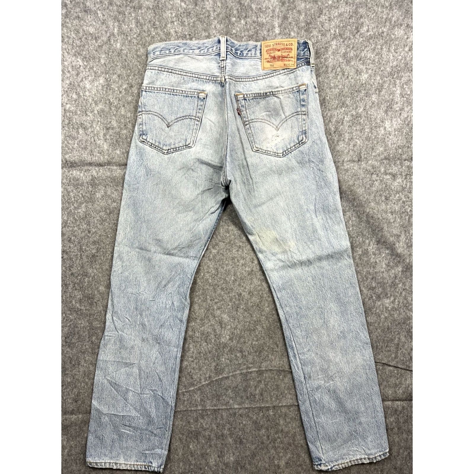 Levi's Levi's 752 Jeans Mens Regular Fit Straight Leg Light Wash 33x34 Jeans Regular Mens Levi's 752 City Classic Designer Outdoor Vintage No Size US 33 - 2 Thumbnail