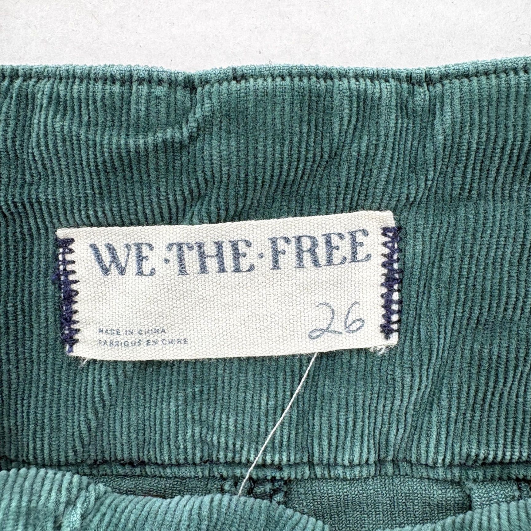 Vintage We The Free Corduroy Flare Pants Womens 26 Green High Rise Stretch Casual Boho Size 26" / US 2 / IT 38 - 4 Thumbnail