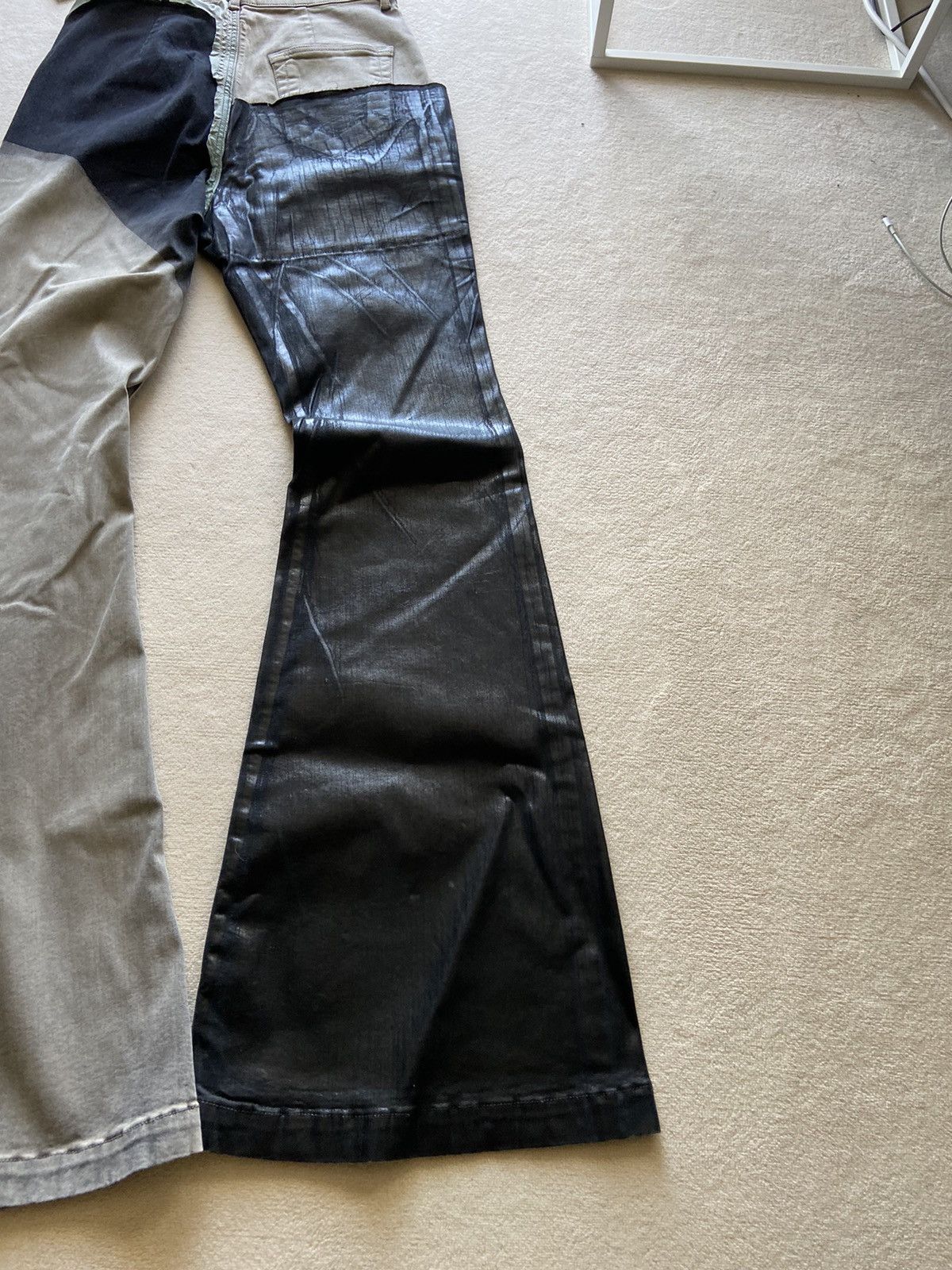 Rick Owens NEW | FW22 STROBE MINERAL PEARL BOLAN BOOTCUT WAXED COMBO 31 Size US 31 - 11 Thumbnail