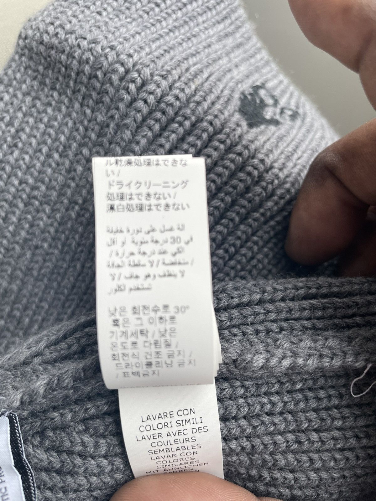 Off-White OFF WHITE Wool Embroidered Hand Logo Beanie Grey Size ONE SIZE - 12 Thumbnail