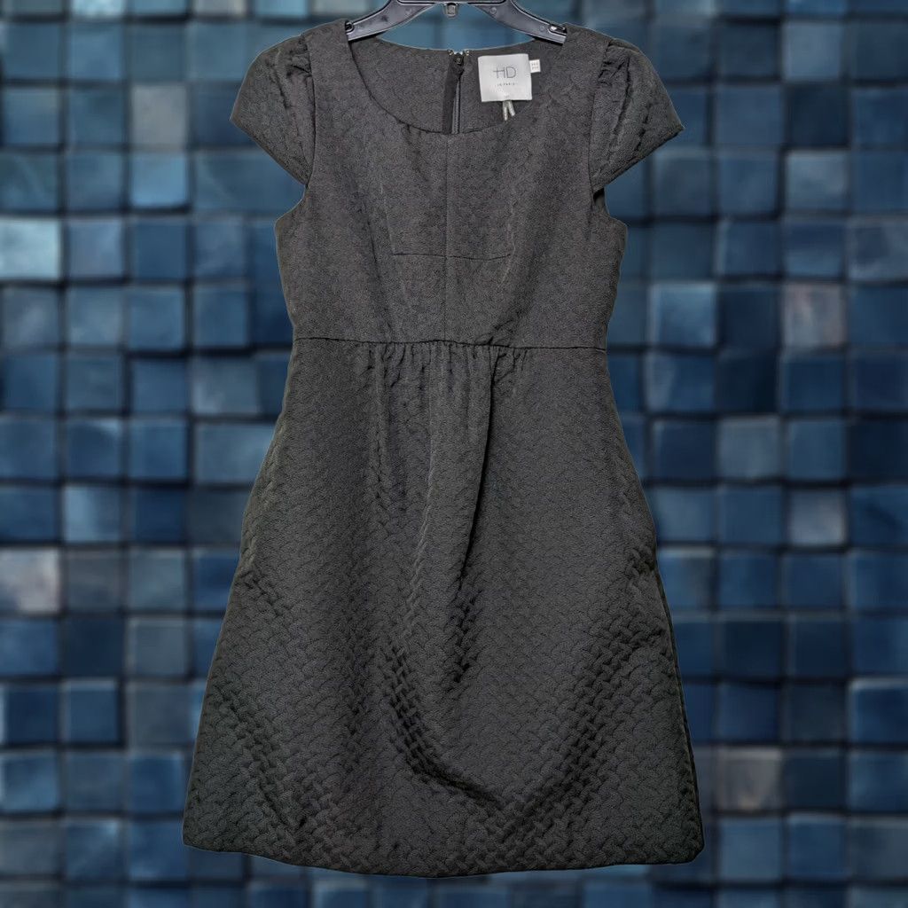Vintage HD In Paris Women's Cap Sleeve Black Woven Printed Pockets Short Dress Size 2 Regular XS? Size XS / US 0-2 / IT 36-38 - 1 Thumbnail