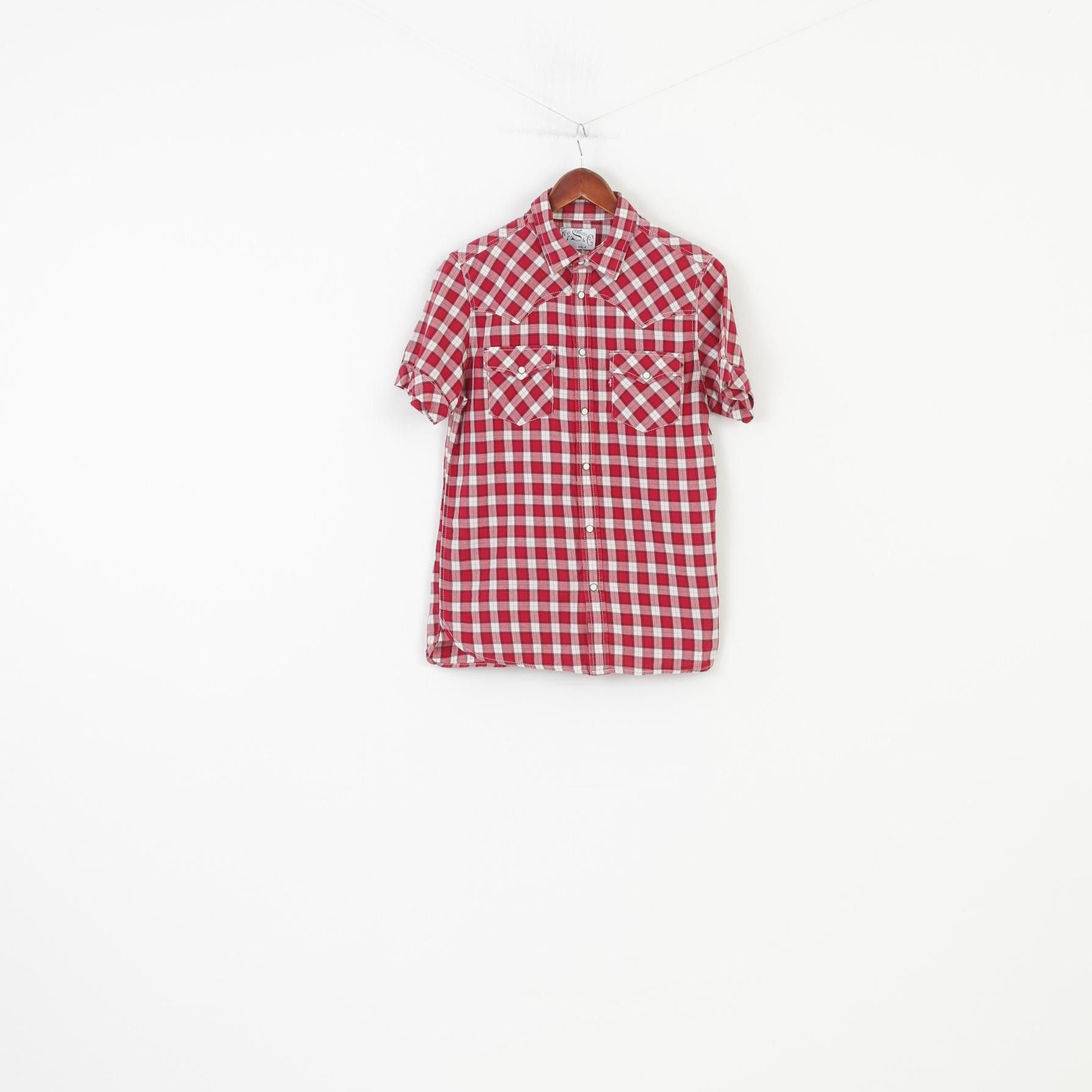 Levi's Levi's Men S Casual Shirt Red Checkered Snap Bottoms 10517 Size US S / EU 44-46 / 1 - 2 Thumbnail