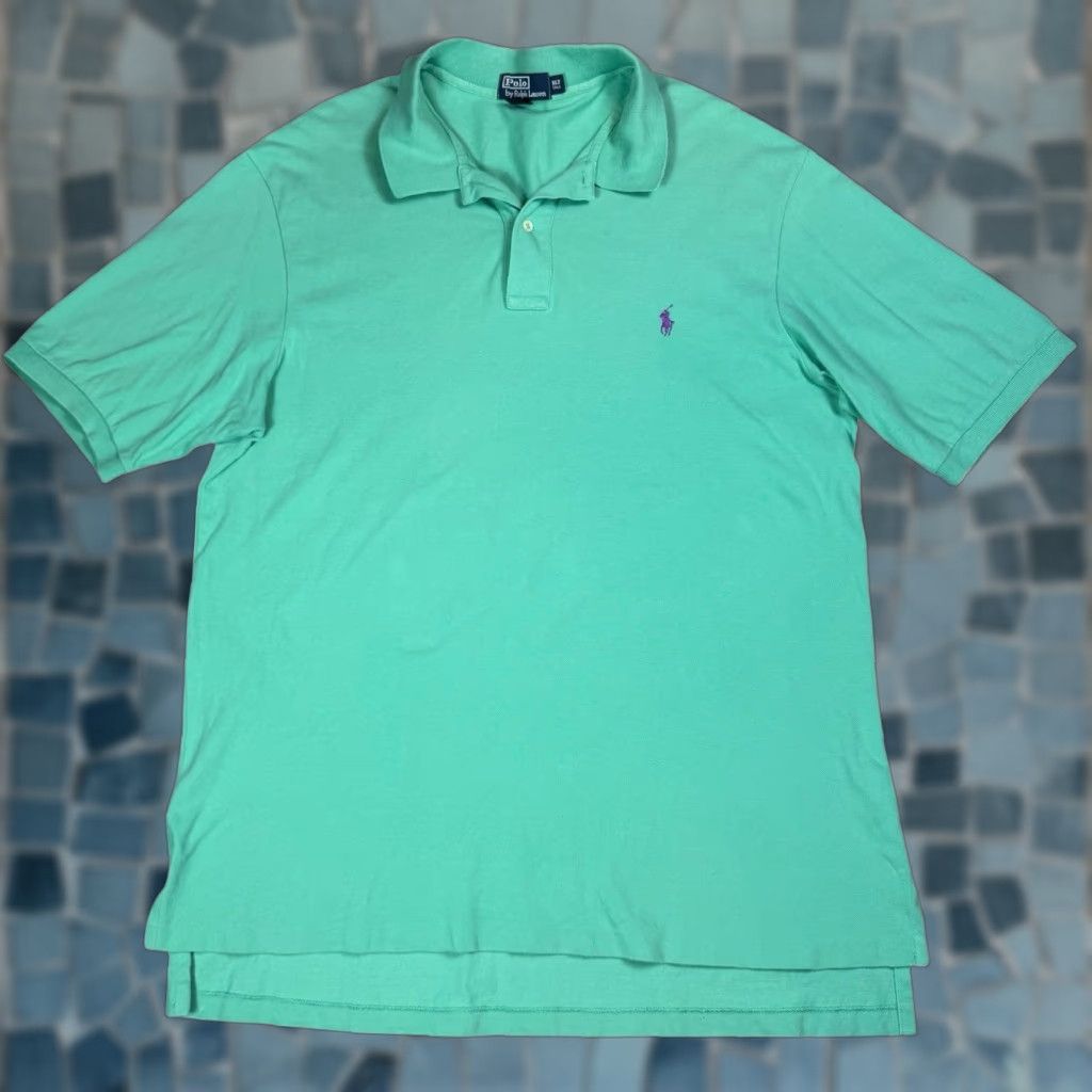 Ralph Lauren VINTAGE Ralph Lauren Polo Shirt Mens XLT Mint Preppy Knit Stretch Short Sleeve Size US XL / EU 56 / 4 - 1 Thumbnail