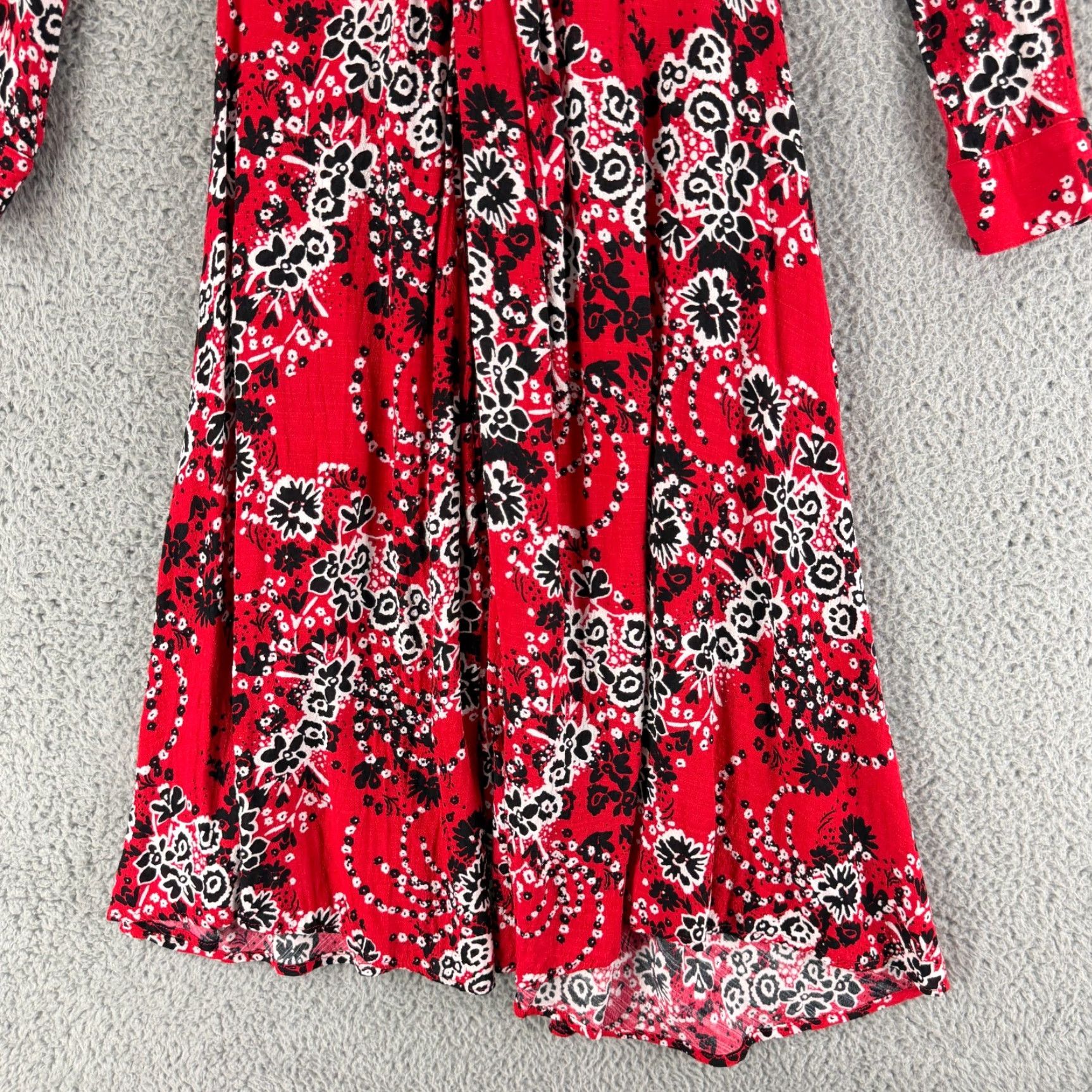 Free People Free People Tough Love Maxi Dress Womens Size 2 Red Floral Long Sleeve Maxi Dress Black?? Size XS / US 0-2 / IT 36-38 - 5 Thumbnail
