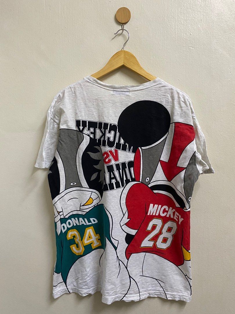 Disney × Vintage Vintage Overprint Disney Rugby Mickey Vs Donald Duck Shirt Size US L / EU 52-54 / 3 - 5 Thumbnail