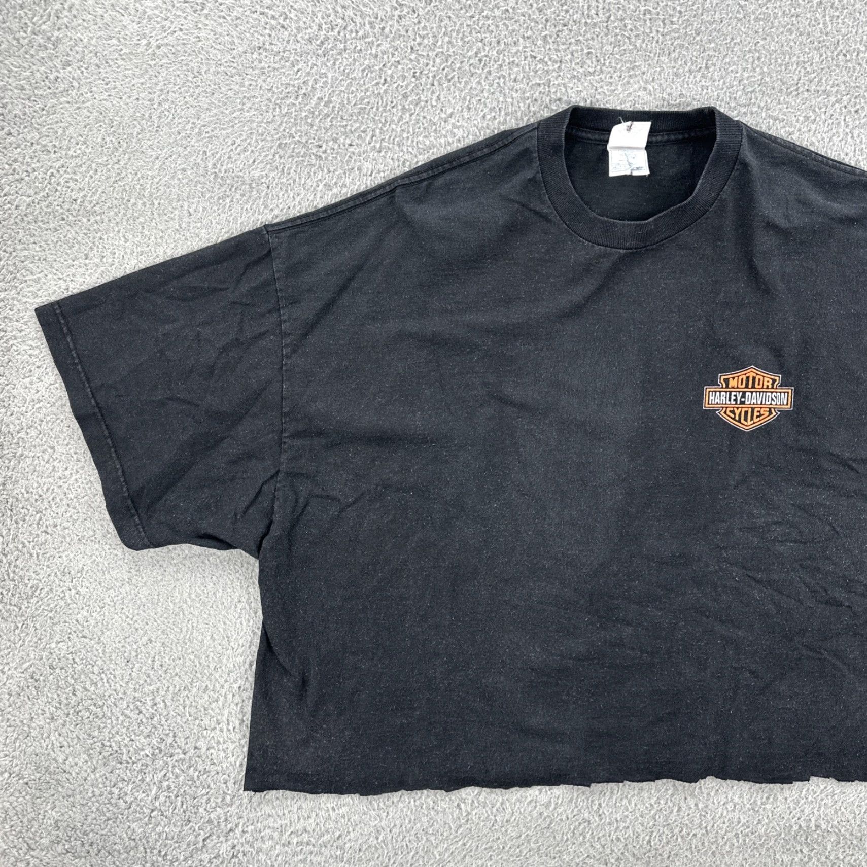 Harley Davidson VINTAGE Harley-Davidson T-Shirt Shirt Cropped Black 3XL Mens Crew Neck Short Sleeve Activewear Apparel Alstyle Size US XXL / EU 58 / 5 - 3 Thumbnail