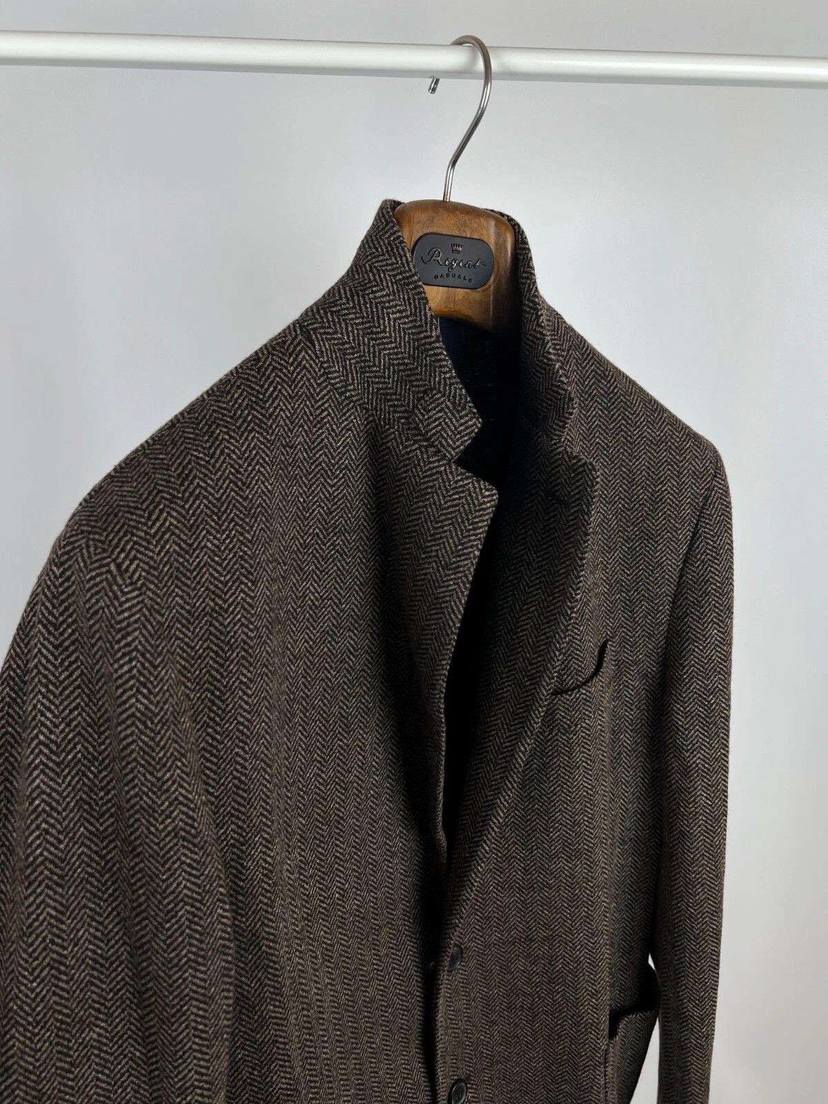 Corneliani Corneliani Wool Blend Herringbone Italian Blazer Jacket Size 44R - 15 Thumbnail