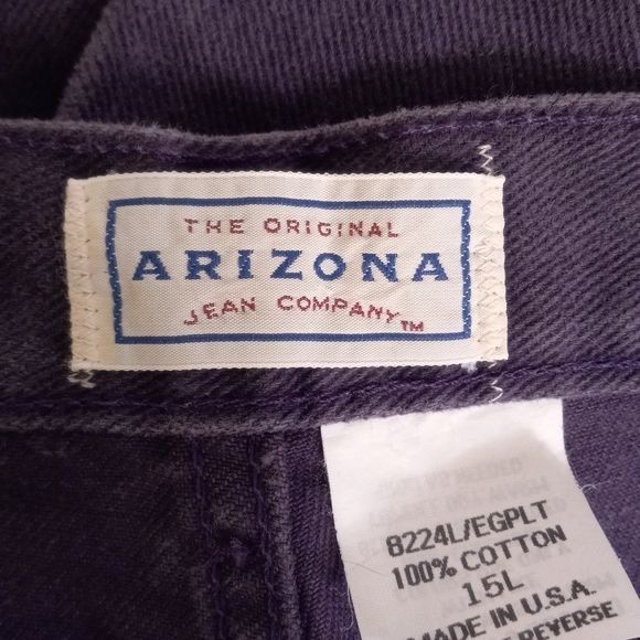 Arizona Jean Co. Arizona 15L Jeans Womens Purple Denim High Waisted 100% Cott Size 33" - 10 Thumbnail