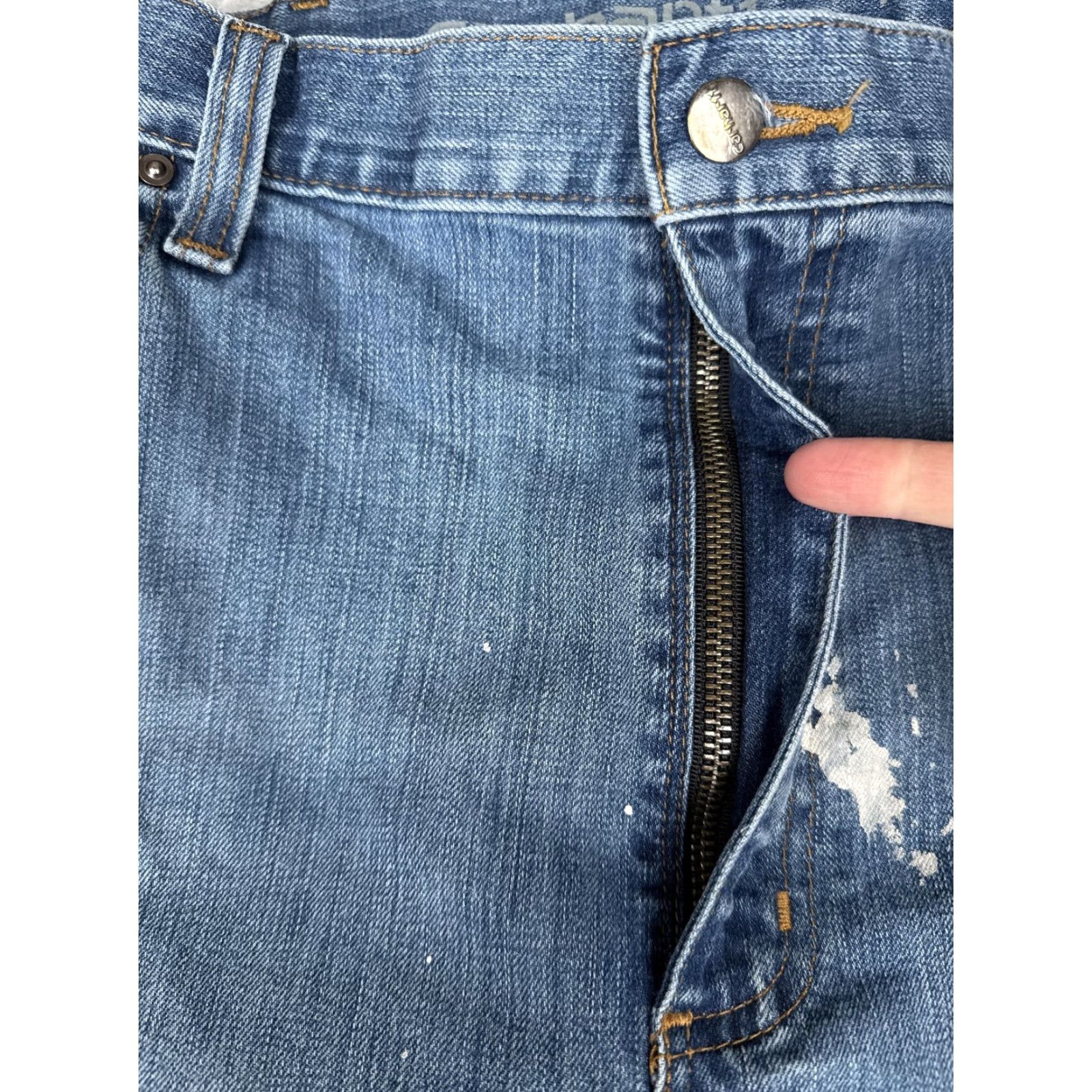 Carhartt Carhartt Jeans 40x34 Blue Medium Wash Relaxed Straight Leg Workwear Denim Mens Size US 40 / EU 56 - 5 Thumbnail