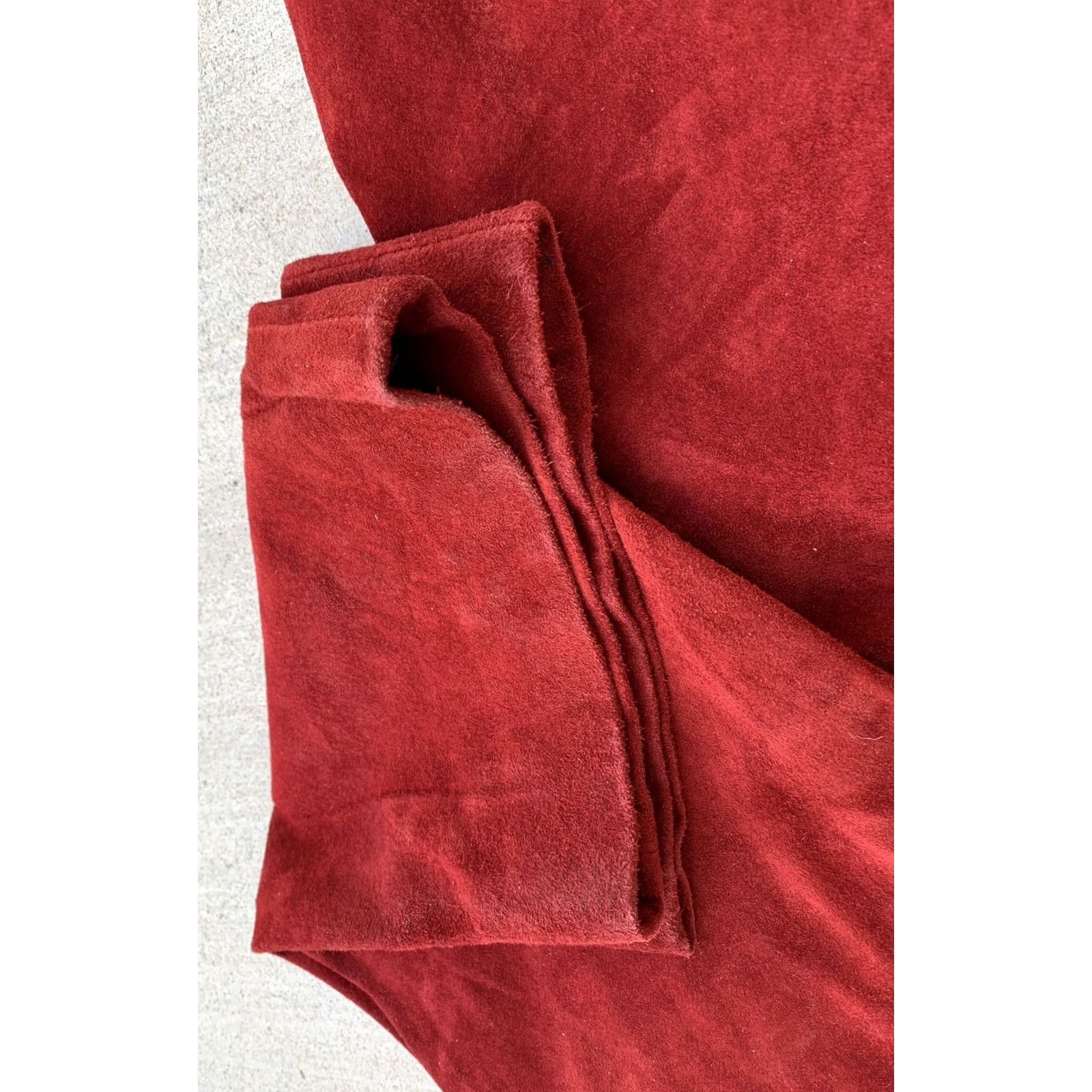 Doublet VINTAGE Double D Ranch Wear Pig Suede Pants Cowgirl Western Made In USA Size 12 28 Waist Rockabilly Leather Look Brown Rust Orange Copper Jeans Womens Size 34" / US 12 / IT 48 - 5 Thumbnail