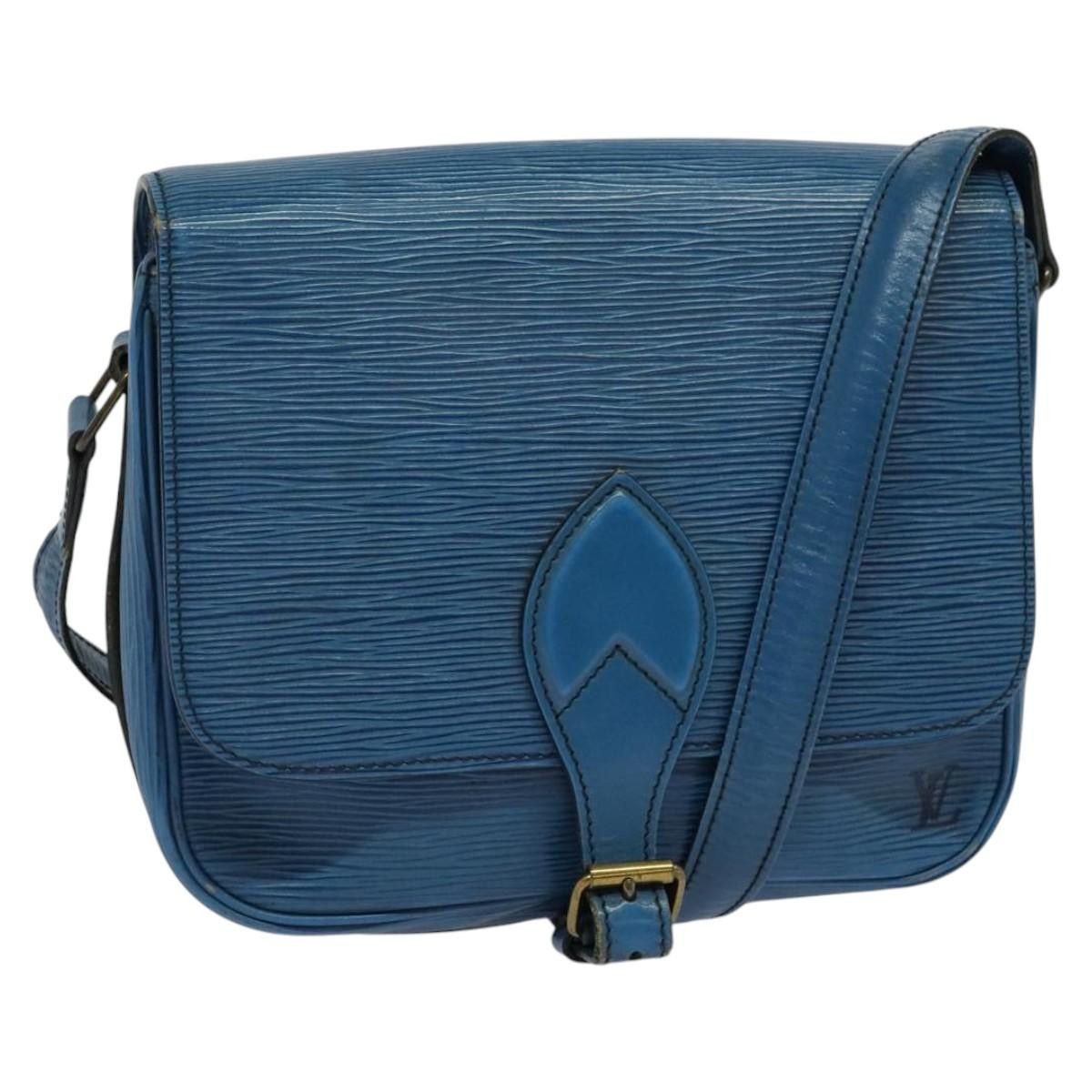 Louis Vuitton Epi Cartouchiere Mm Shoulder Bag Blue M52245 Lv Auth Mx305, Women's