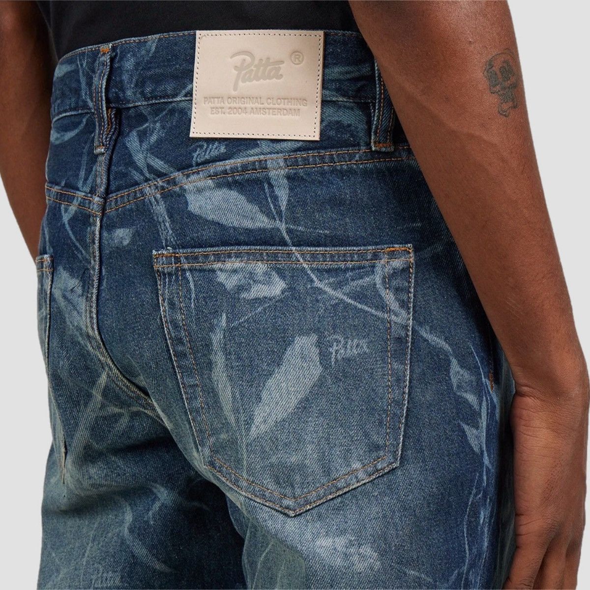Patta Patta Leaves Laser Print Denim Jeans Size US 30 / EU 46 - 7 Thumbnail