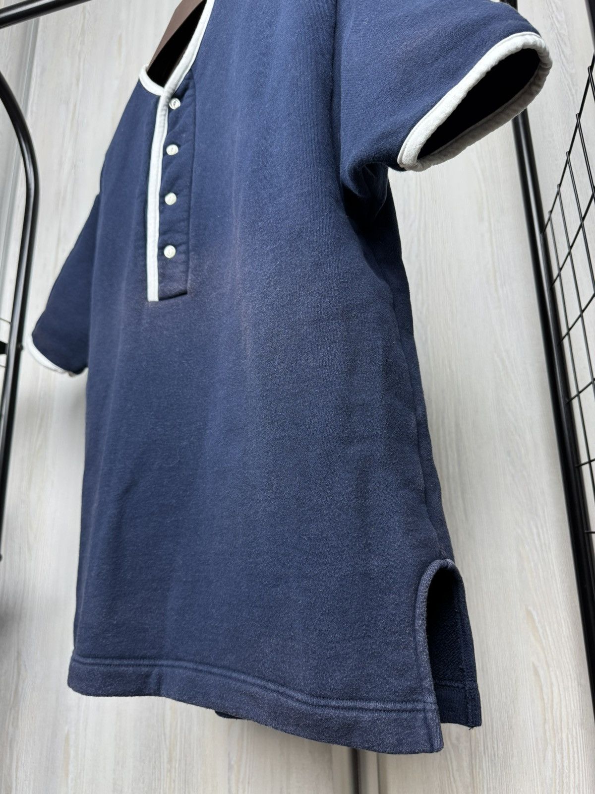 Beams Japan Beams made in Japan blue terry Henley faded tee shirt Size US M / EU 48-50 / 2 - 9 Thumbnail