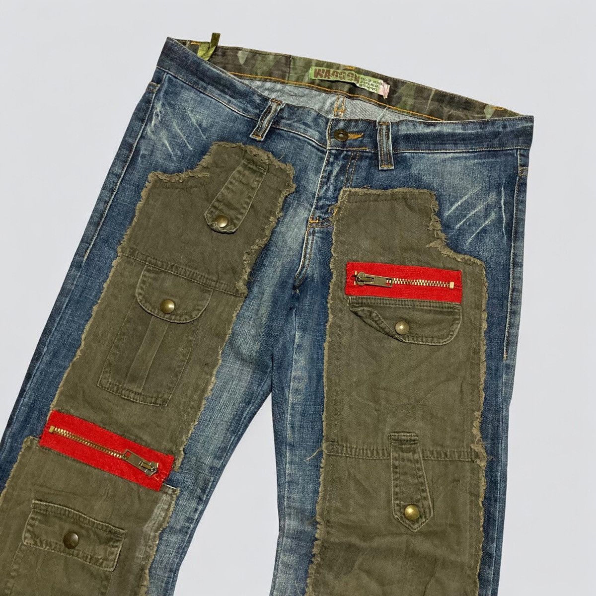 Hysteric Glamour × Japanese Brand WAGON Double Knee Multi Pocket Jeans Made In Turkey Size US 34 / EU 50 - 2 Thumbnail