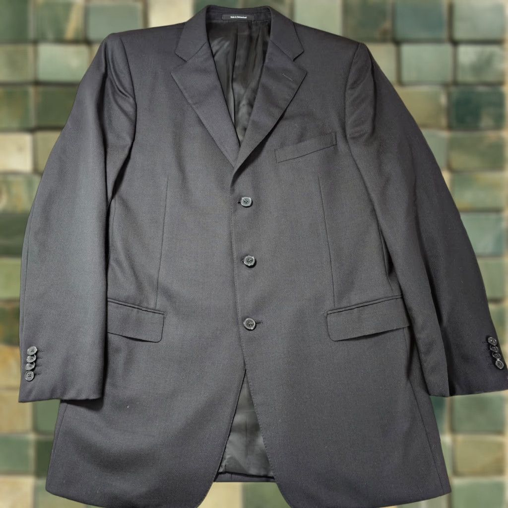 Ermenegildo Zegna Ermenegildo Zegna Trofeo Blazer Mens US 42L EU 56L Black Wool Sport Coat Jacket Size 42R - 1 Thumbnail