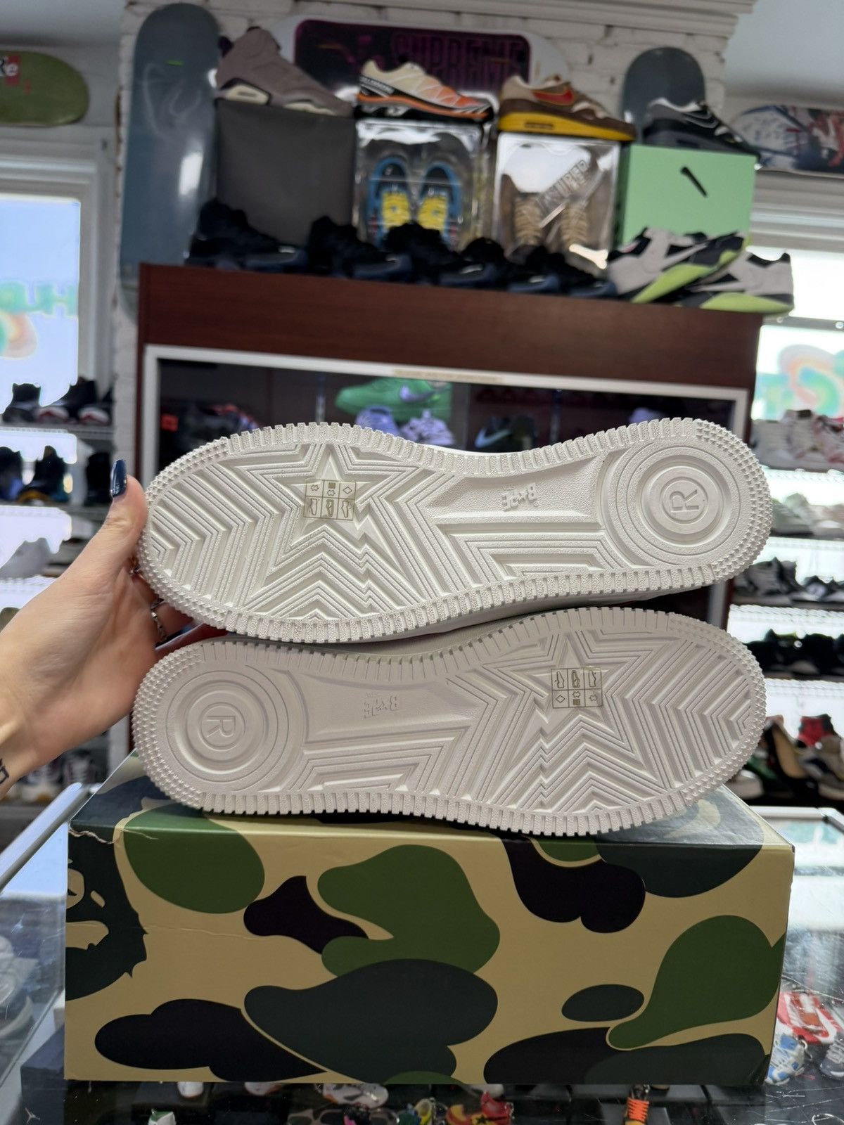 Bape Bape Bapestas (red/white) Size US 12 / EU 45 - 5 Thumbnail