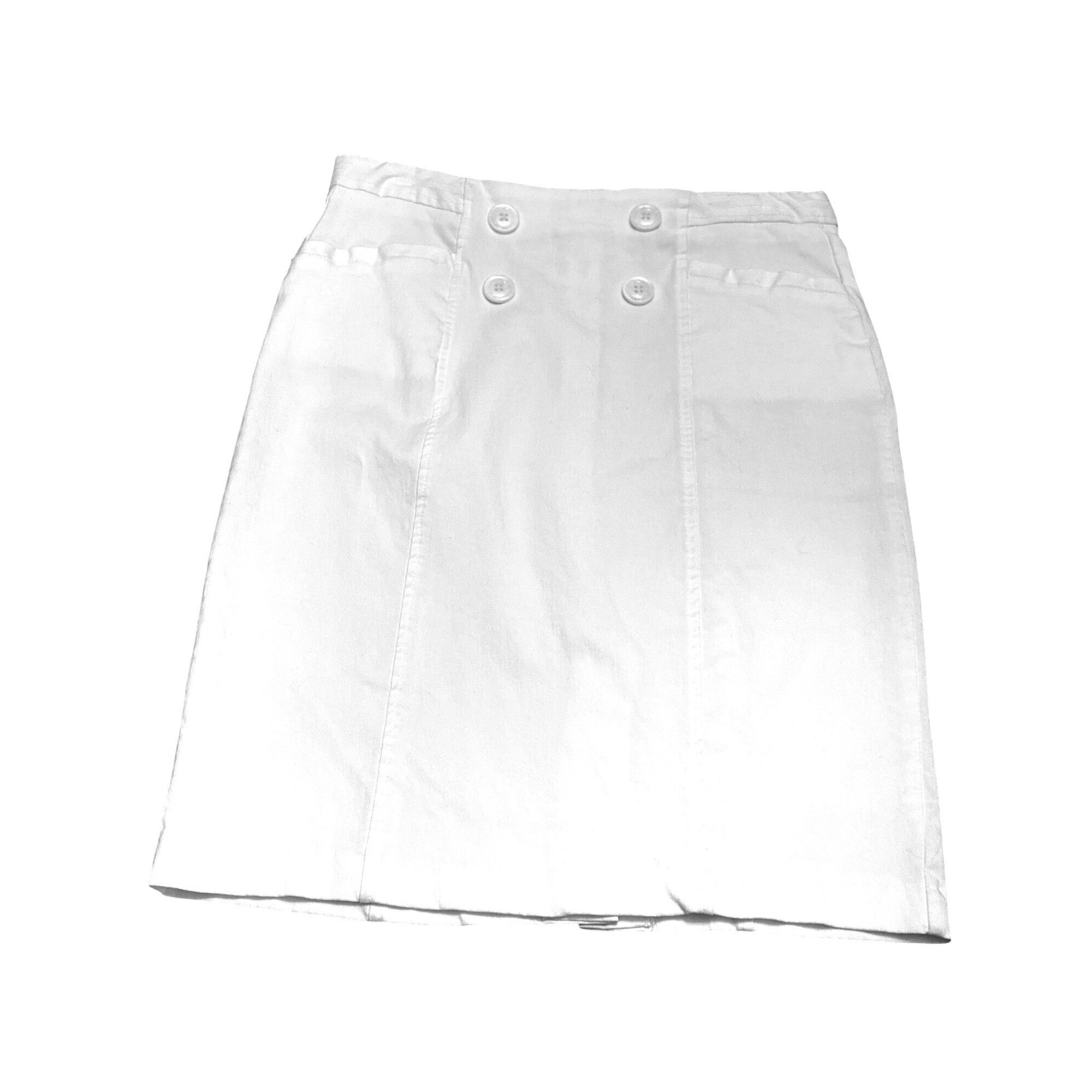 Other 89th and Madison Size 8 White Sailor Button Front Mini Skirt Size 30" / US 8 / IT 44 - 2 Thumbnail