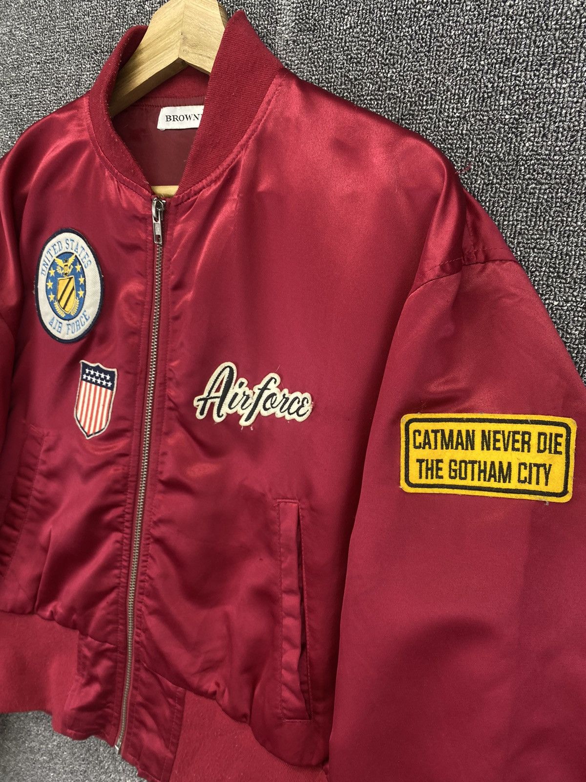 Japanese Brand Vintage Browny U.S Air Force Military Red Bomber Jacket Size M / US 6-8 / IT 42-44 - 5 Thumbnail