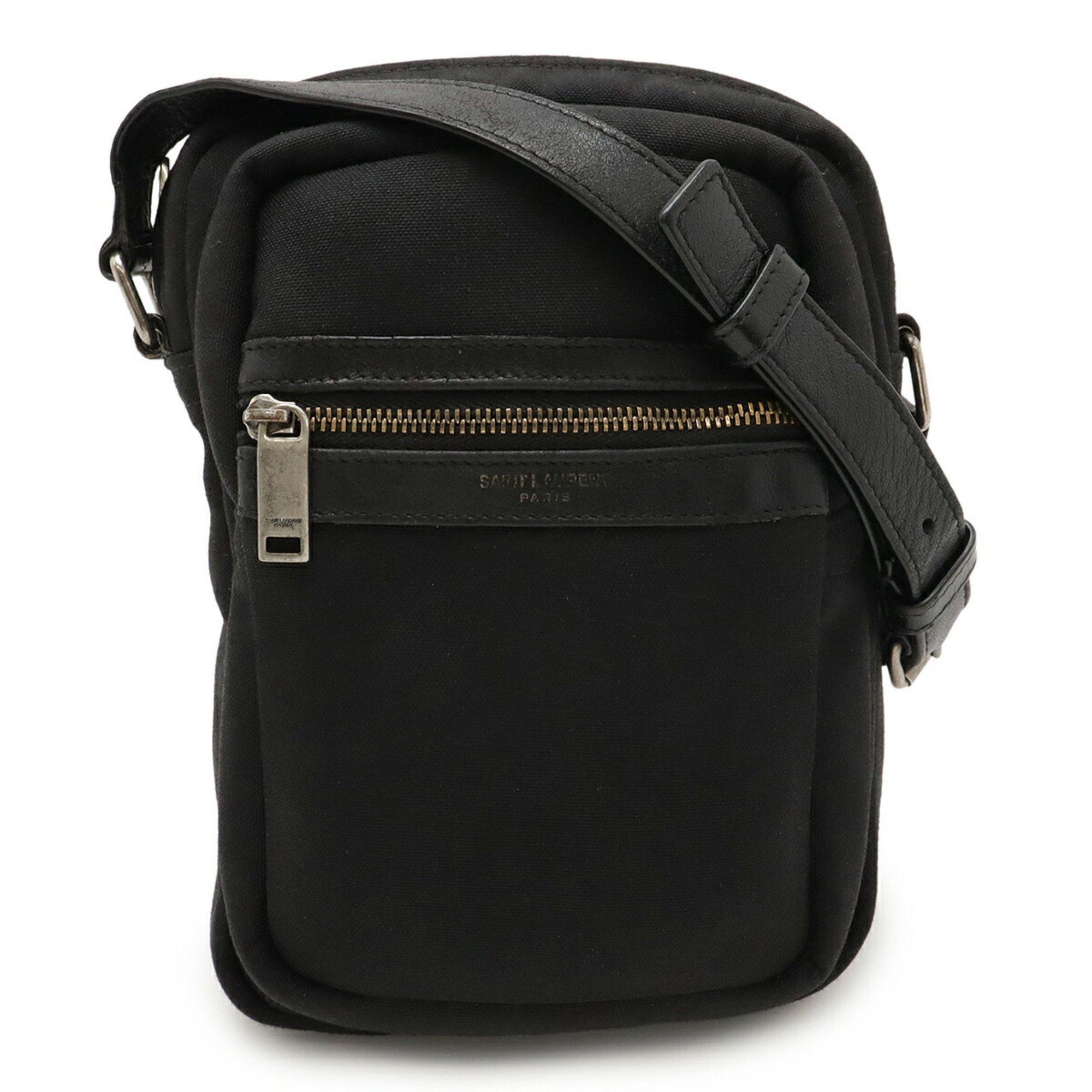 Yves Saint Laurent SAINT LAURENT PARIS YSL Yves Saint Laurent Shoulder Bag Pochette Canvas Leather Black 581700 Size ONE SIZE - 1 Thumbnail