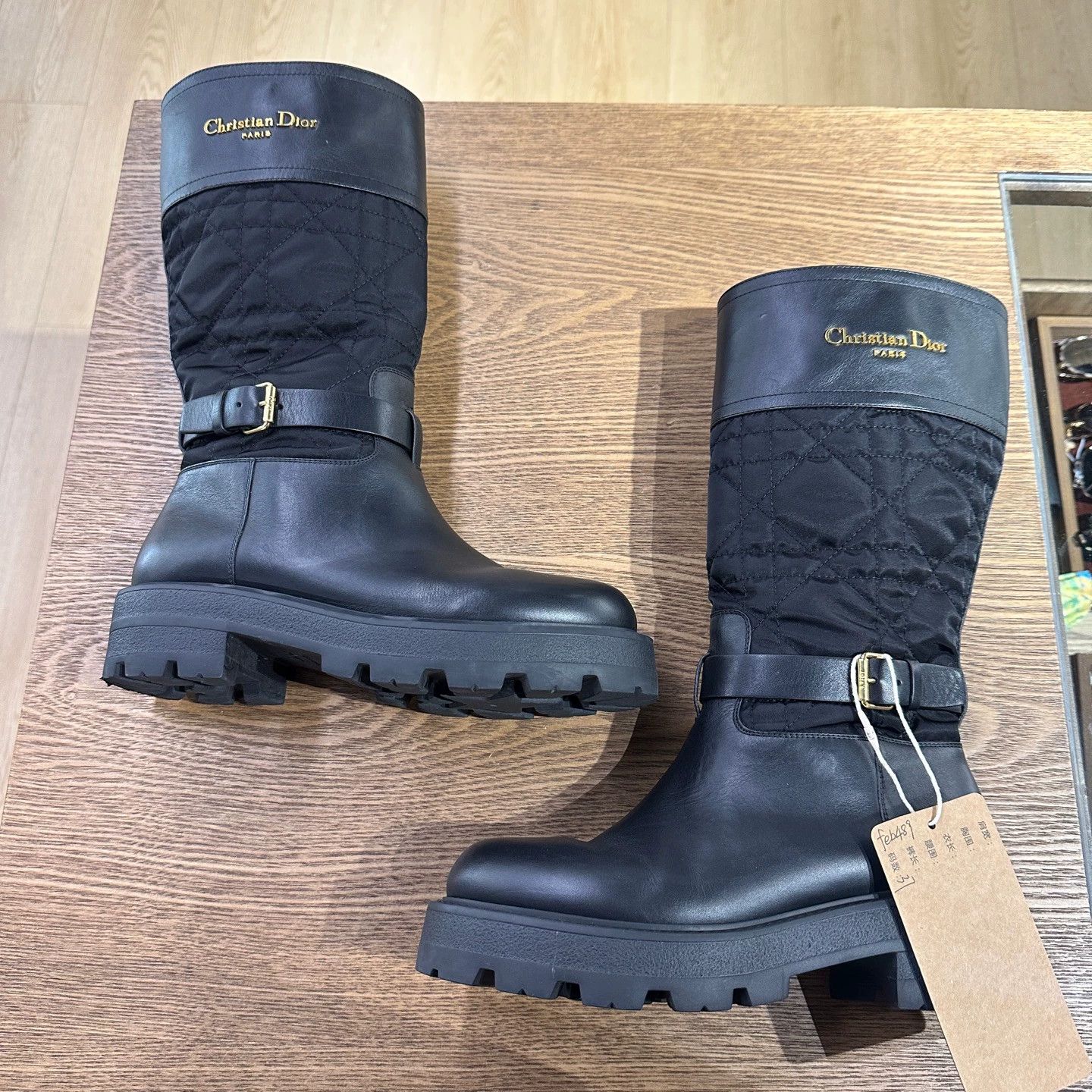Christian Dior Monsieur Dior feb489 D-town Cannage Logo Knee-high Boots EU37 Size US 6.5 / IT 36.5 - 3 Thumbnail