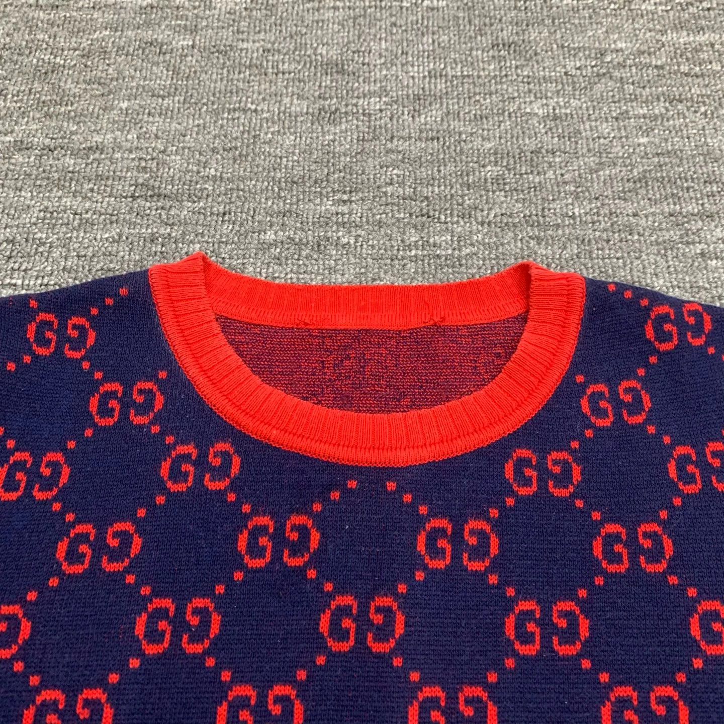 Gucci Gucci Red Blue GG Print knit tee S 95 New Size S / US 4 / IT 40 - 5 Thumbnail