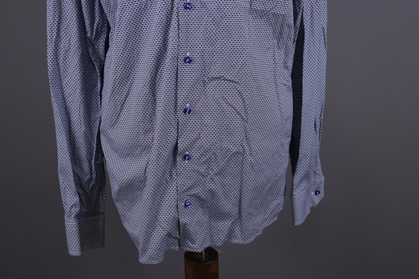 Eton Eton Blue Luxury Printed Button Down Shirt Made to Measure Size US M / EU 48-50 / 2 - 2 Thumbnail