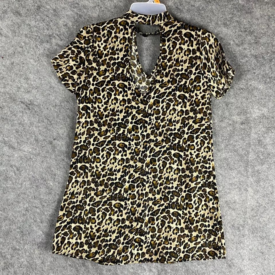 Other Trixxi Top Women's Small Short Sleeve Cheetah 100% Polyester Size S / US 4 / IT 40 - 4 Thumbnail