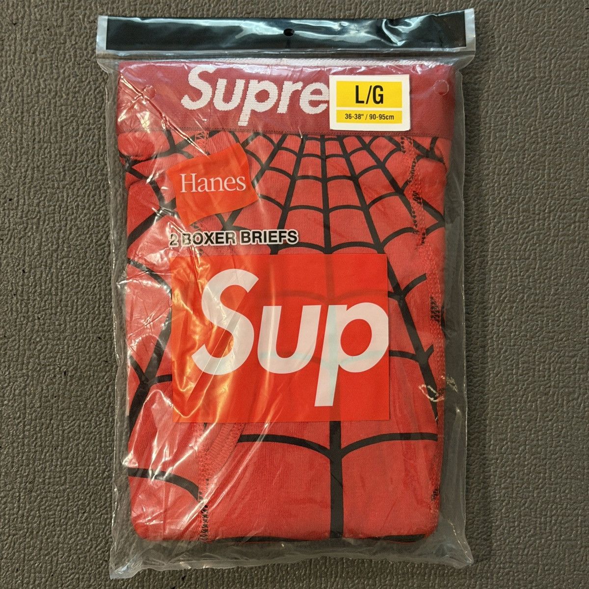 Supreme x Spiderman Hanes Boxers Red Size Large