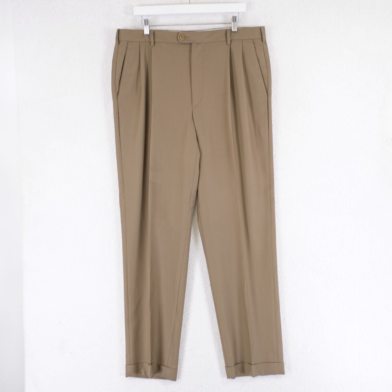 Zanella Zanella Wool Gray Dress Pants 36/31 High Rise Pleated Cuffed |  Grailed