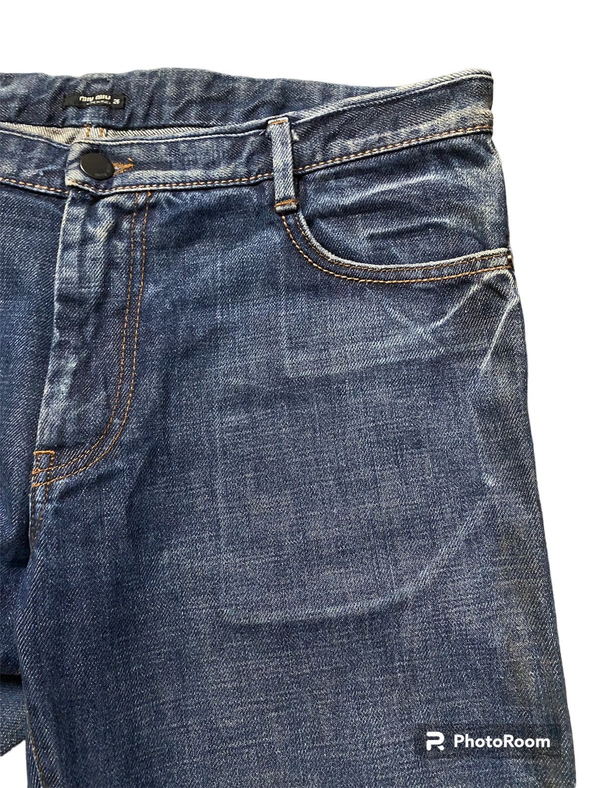 Miu Miu × Prada MIUMIU LOGO PATCH DENIM JEANS MADE IN ITALY Size 32" / US 10 / IT 46 - 13 Thumbnail