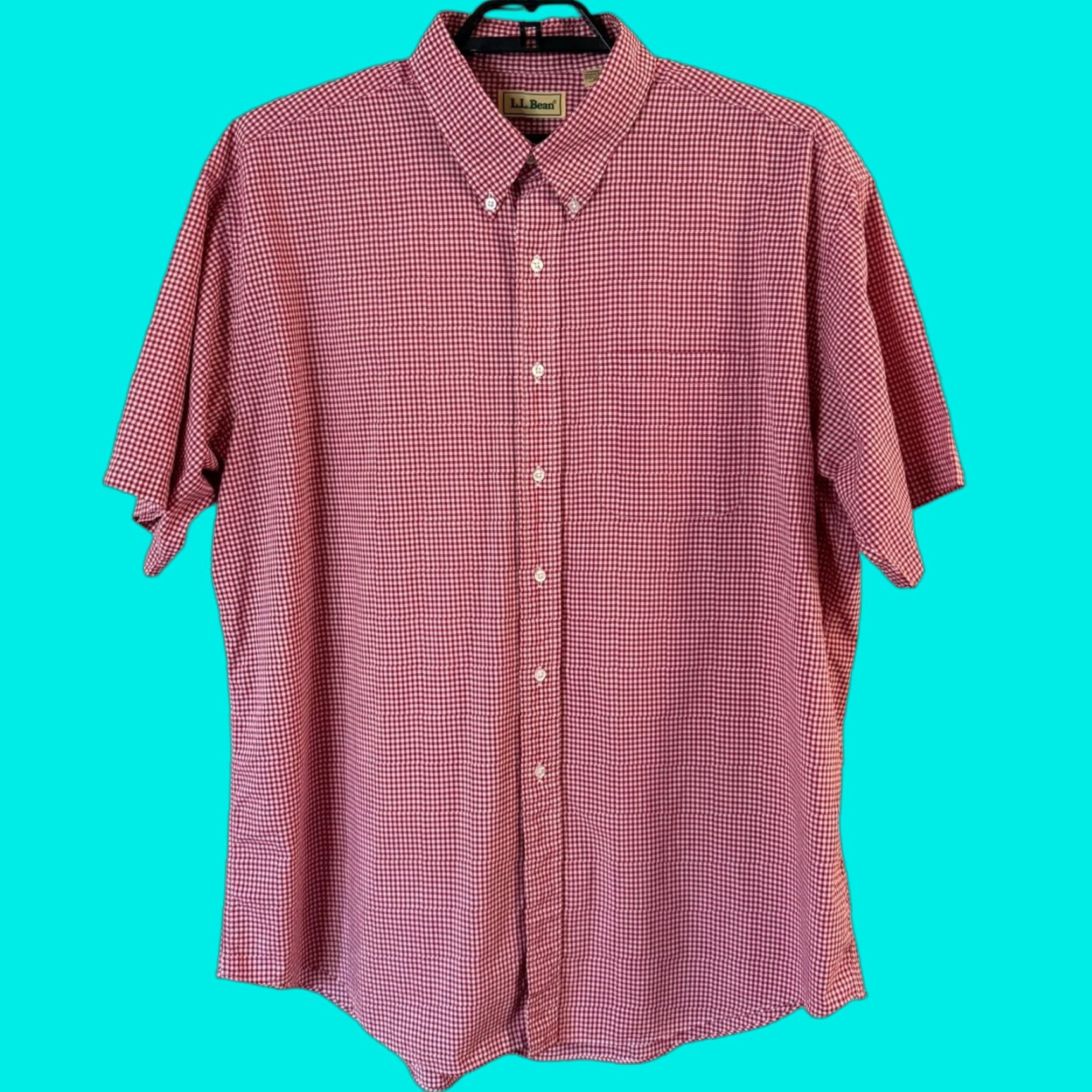 Vintage VINTAGE LL Bean Gingham Plaid Button-Down Shirt Red XXLT 100% Cotton Men’s Big & Tall Button-Up 90s Casual Size US XXL / EU 58 / 5 - 1 Thumbnail