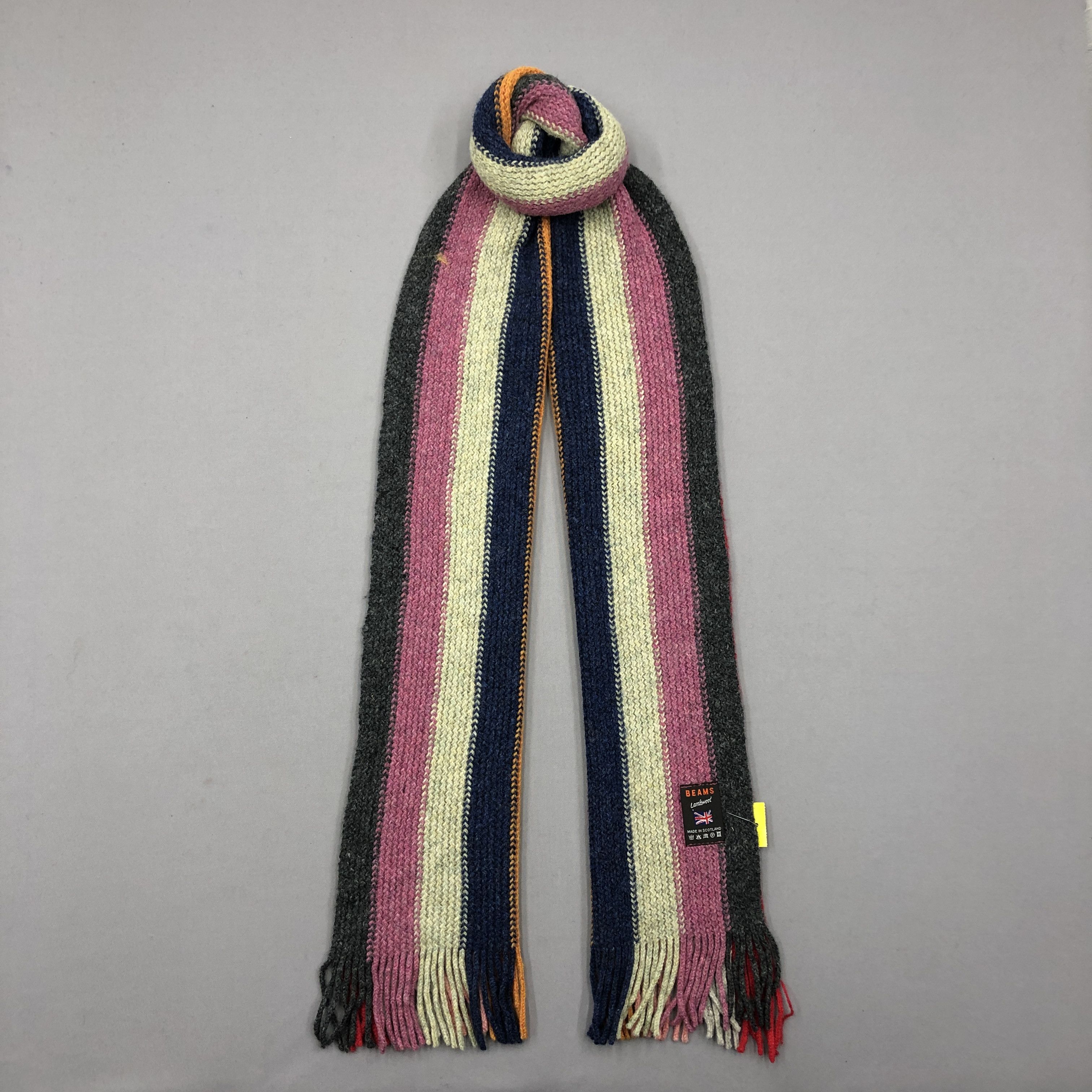 Beams Plus Vintage Beams Scarf Ribbed Knit Wool Cashmere Scarves Size ONE SIZE - 1 Thumbnail