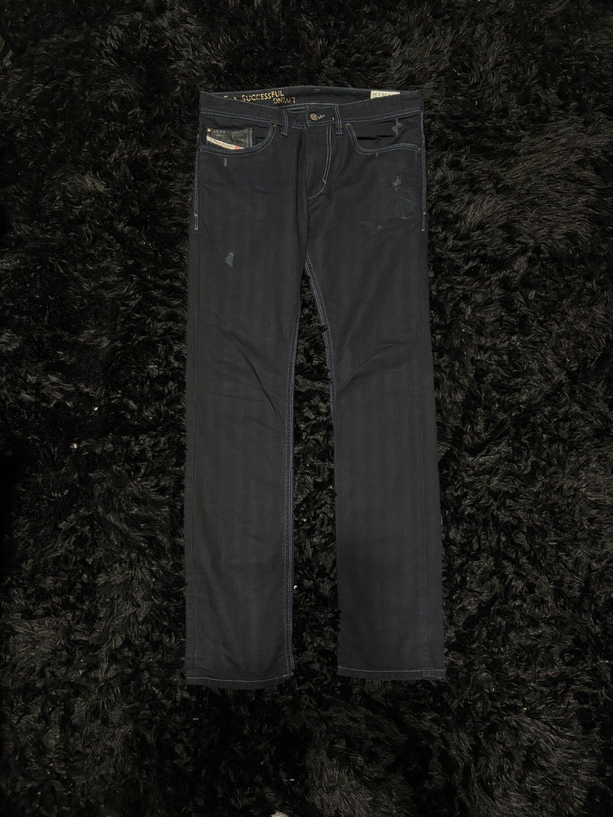 Diesel Black Gold Diesel wax hybid leather black gold skinny jeans hedi style Size US 29 - 1 Thumbnail