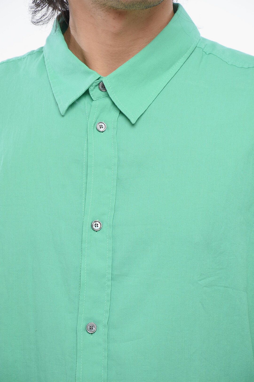 Acne Studios og1mm0325 Long Sleeves Polo Shirt in Green Size US M / EU 48-50 / 2 - 3 Thumbnail