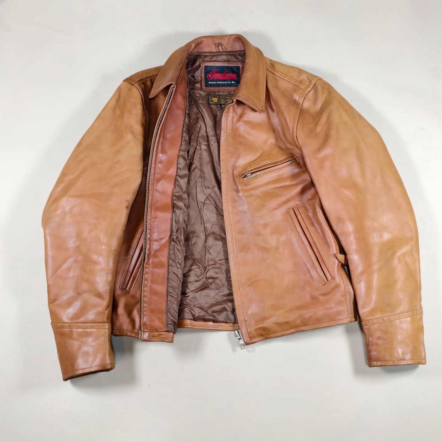 Indian Motorcycle 80s Vintage Indian Single Rider Steerhide Leather Jacket Size US M / EU 48-50 / 2 - 2 Thumbnail