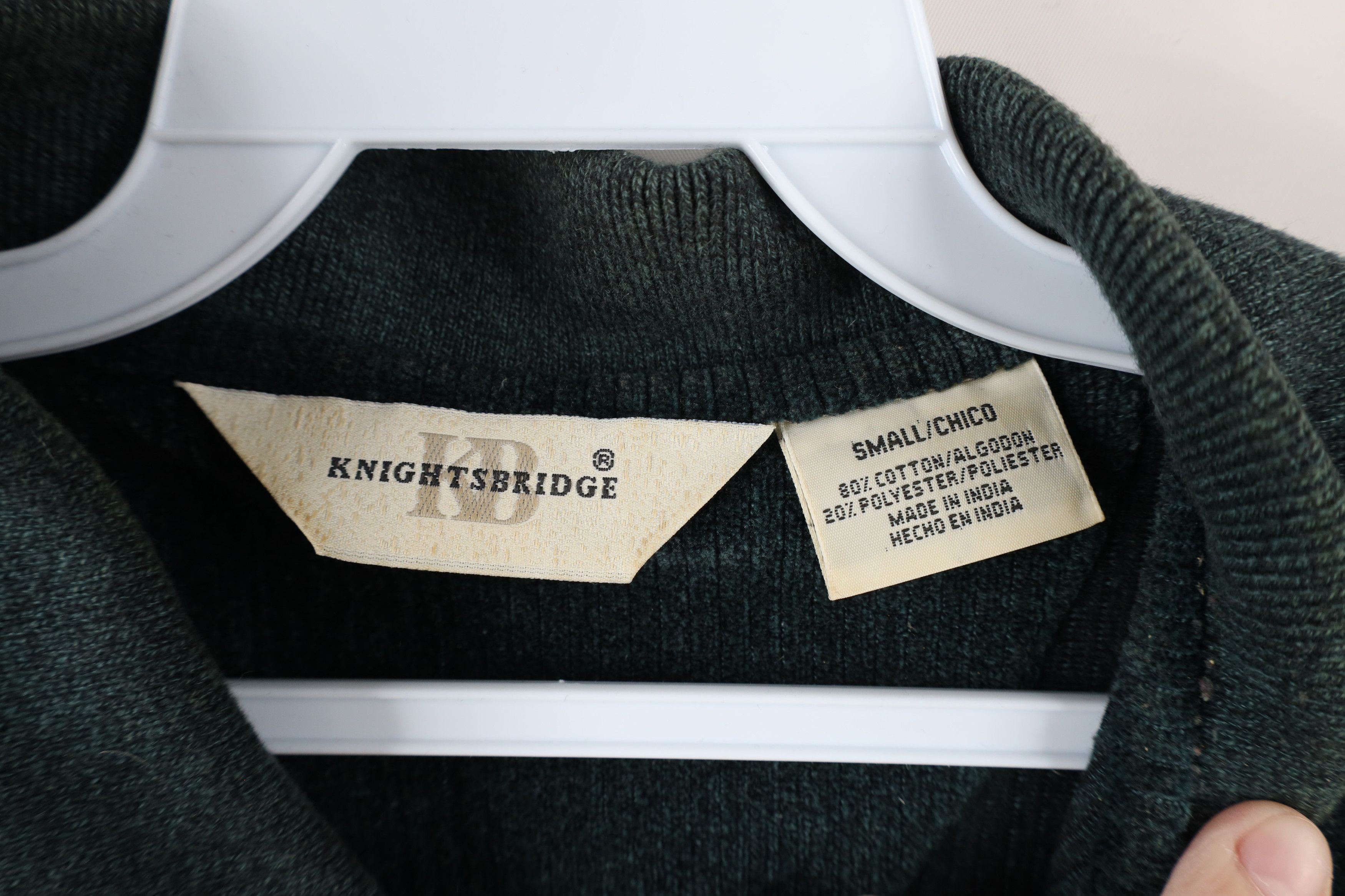 Vintage Vintage 90s Streetwear Ribbed Fleece Long Sleeve Polo Green Size US S / EU 44-46 / 1 - 6 Thumbnail