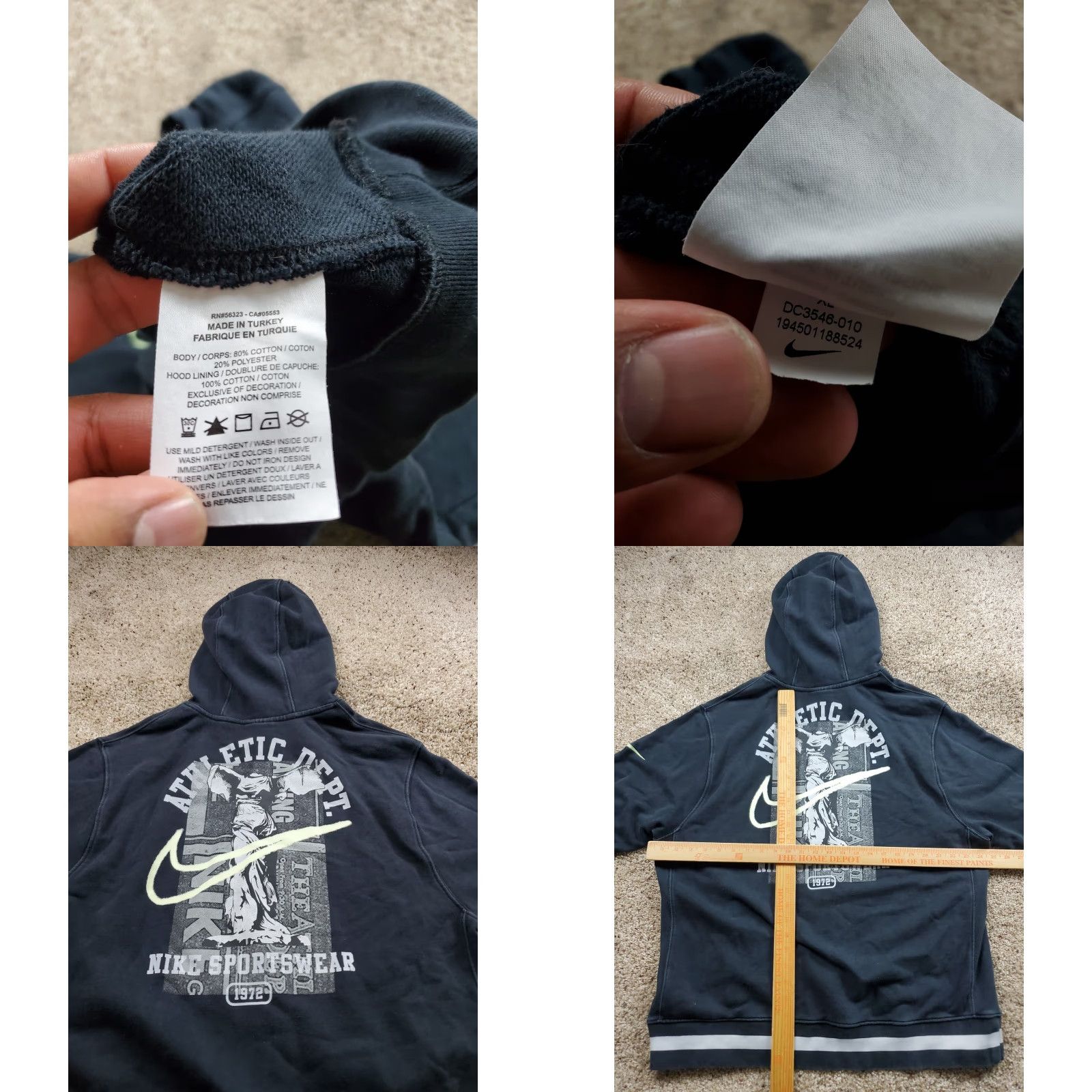 Nike Nike NSW Hoodie Mens XL Black Pullover Sweatshirt Long Sleeve Logo Graphic Print Hooded Pockets Size US XL / EU 56 / 4 - 8 Thumbnail