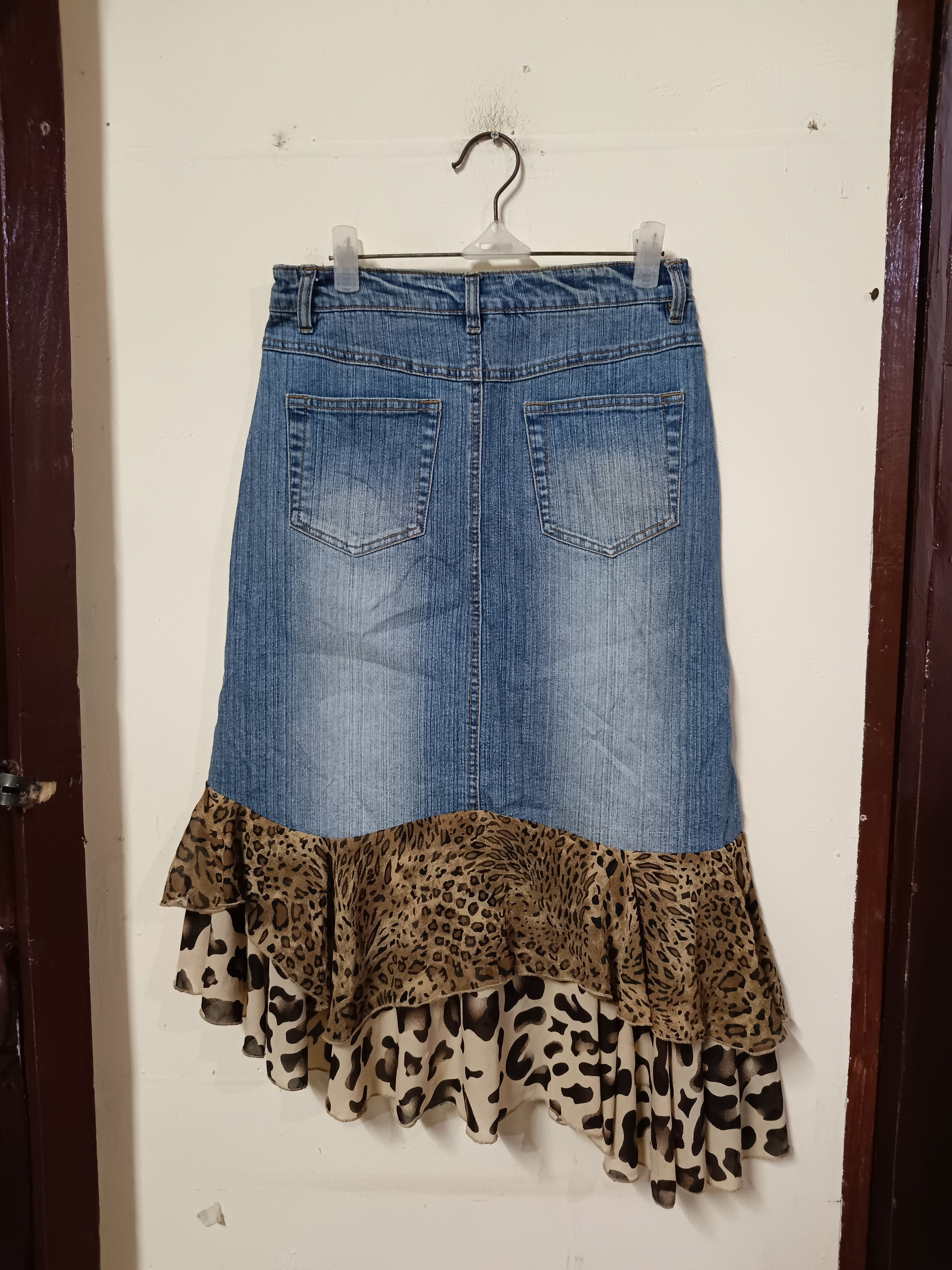 Other Y2k denim leopard print skirt Size 27" / US 4 / IT 40 - 4 Thumbnail