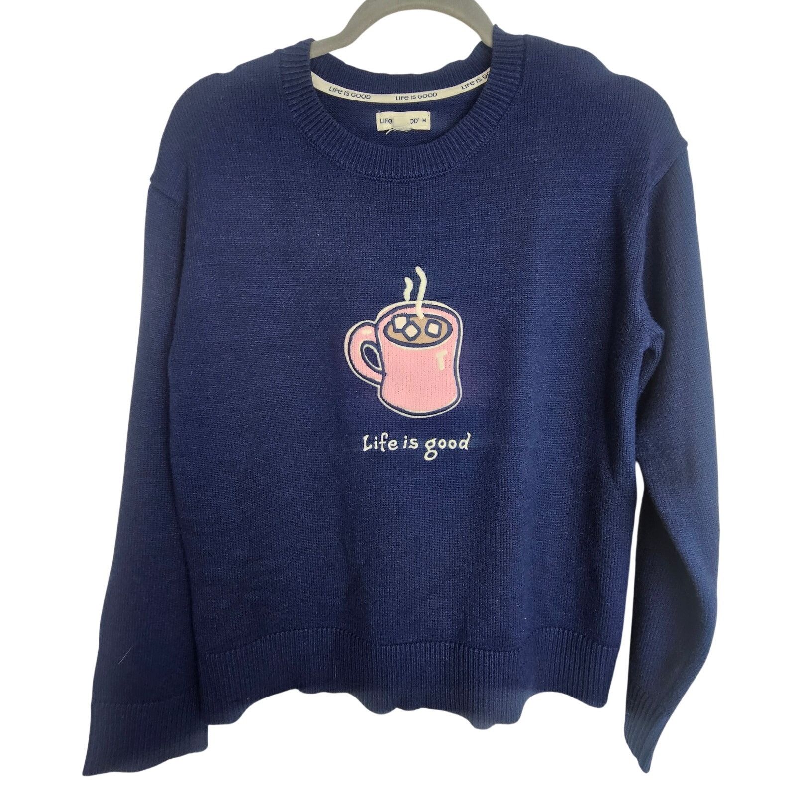 Life is Good Life Is Good Womens Coffee Sweater Size M Comfy Cozy Cabin Size M / US 6-8 / IT 42-44 - 1 Thumbnail