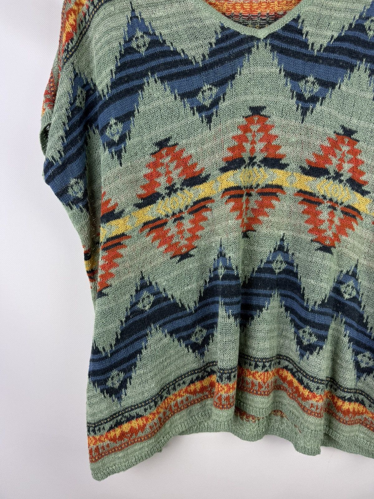 Denim & Supply Ralph Lauren Ralph Lauren Aztec Southwest Pattern Short Sleeve Sweater Size XS / US 0-2 / IT 36-38 - 7 Thumbnail