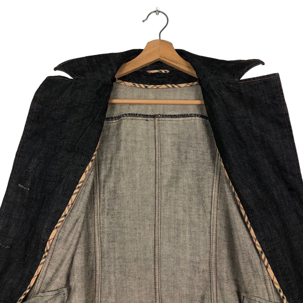 Burberry 🔥Vintage Biker Denim Jacket Burberry London Size US M / EU 48-50 / 2 - 14 Thumbnail
