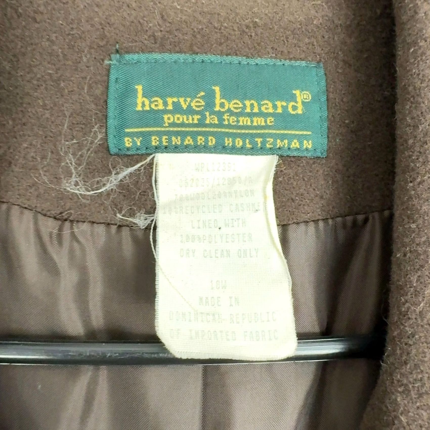 Vintage VINTAGE Harve Benard Blazer Womens 18W Brown Wool Cashmere Single-Breasted Notch Lined 52 in Chest Plus Size 18W Mens Women Girls Size XXL / US 16-18 / IT 52-54 - 3 Thumbnail