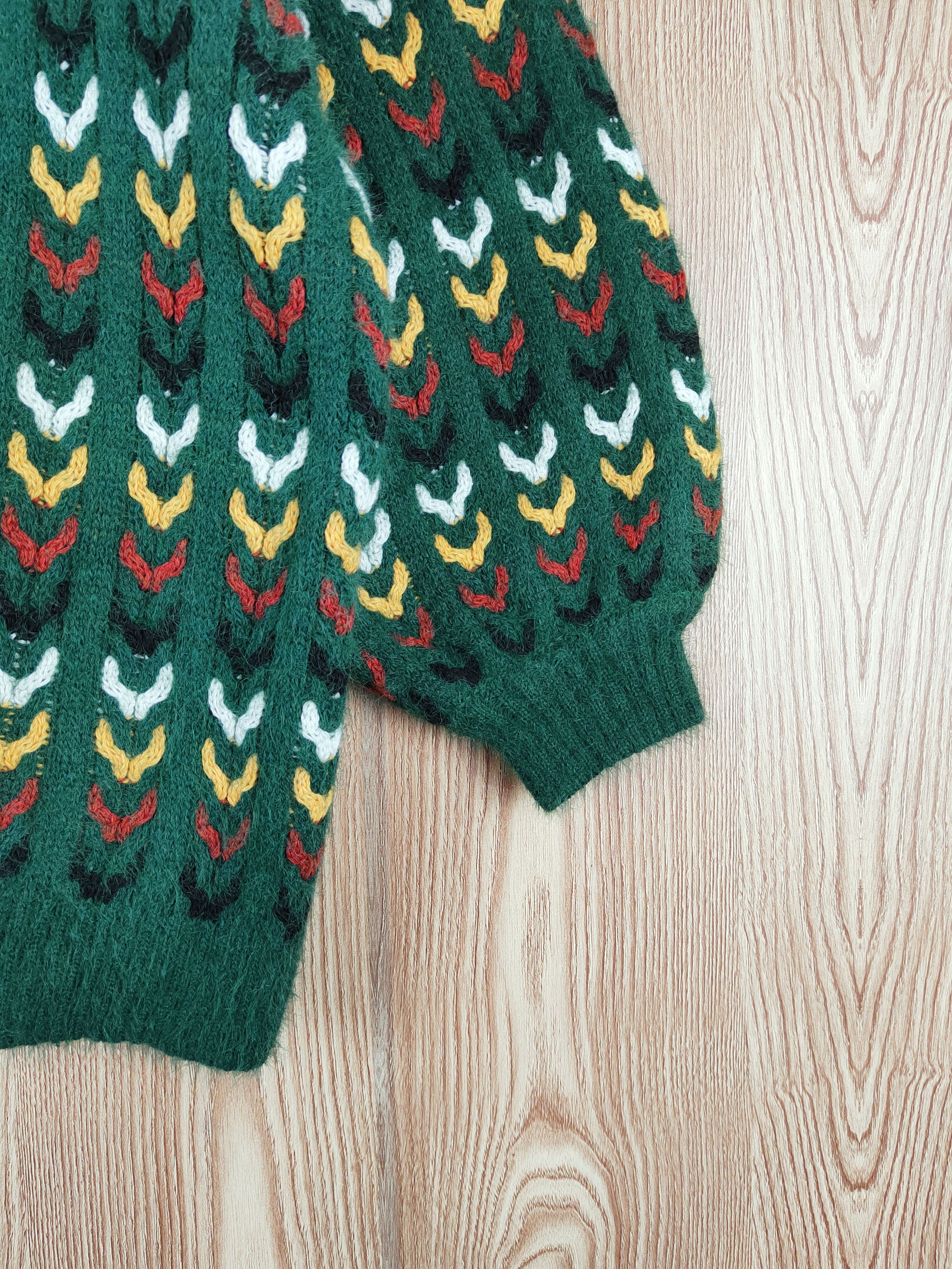 Japanese Brand D Japan art mohair vintage Green Knitwear Sweatshirts #W581 Size US XL / EU 56 / 4 - 6 Thumbnail