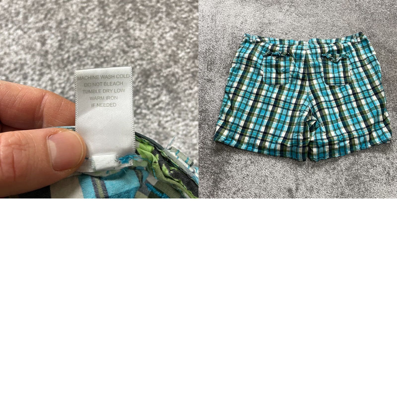 Avenue Avenue Chino Shorts Womens 26 Blue Green Plaid Cotton Pockets Casual Size 32" / US 10 / IT 46 - 9 Thumbnail