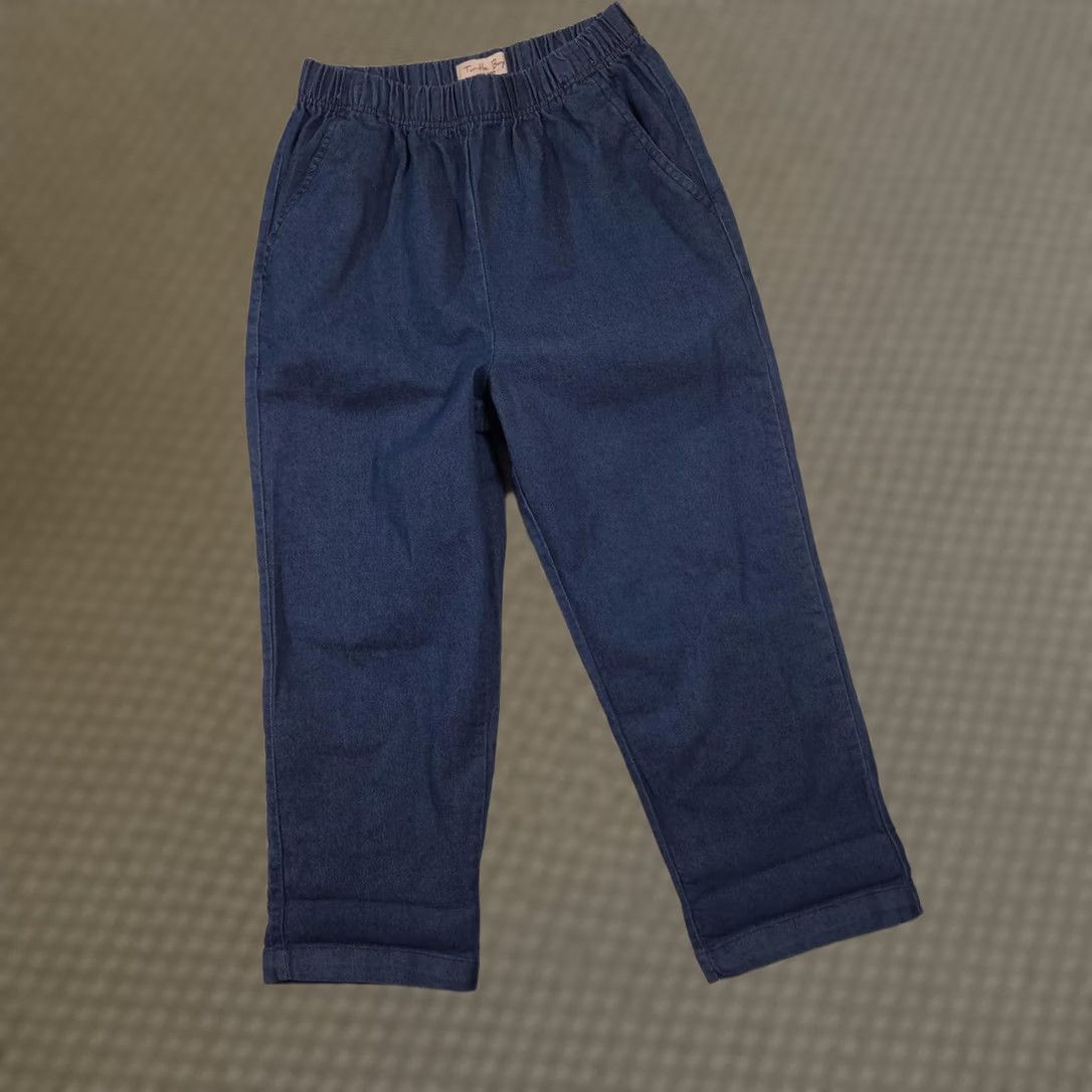 Denime Turtle Bay Jeans Womens Small Denim Elastic Waist Pull On Capri Capri Jeans Casual Pants (S) Blue Denim Pull On Relaxed Straight 20in Inseam Womens Size 28" / US 6 / IT 42 - 1 Thumbnail