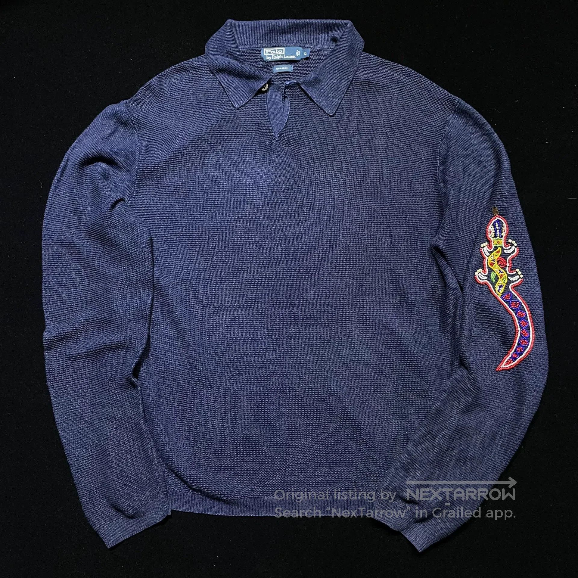 RRL Ralph Lauren Ralph Lauren Pure Linen Knit Polo. Size US L / EU 52-54 / 3 - 1 Thumbnail