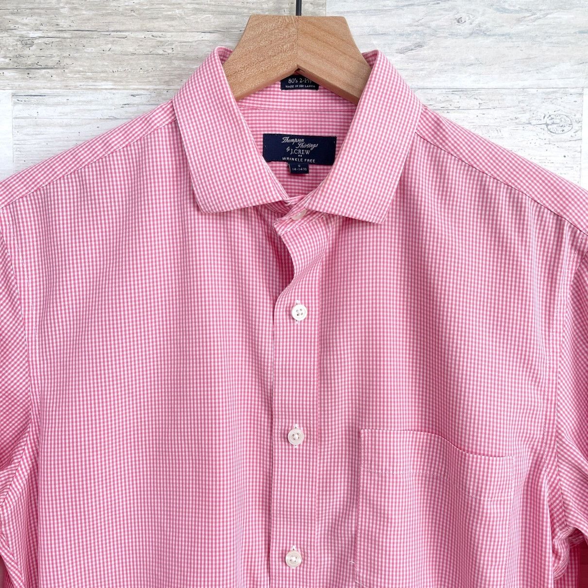 J.Crew J Crew Poplin Shirt Pink Gingham Button Down Mens S Size US S / EU 44-46 / 1 - 2 Thumbnail