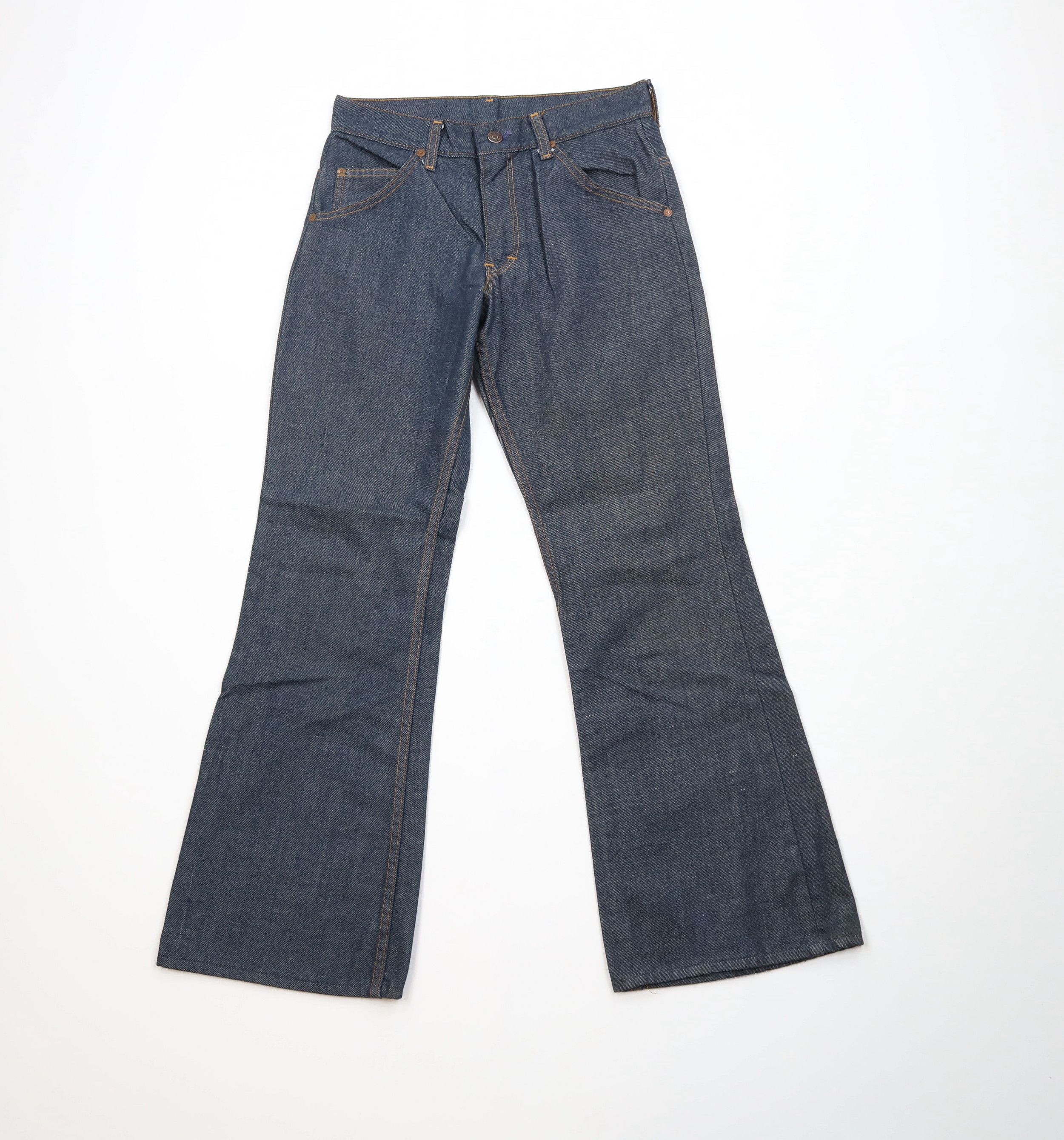 Vintage Vintage 70s Streetwear Wide Leg Denim Jeans Indigo Blue USA Size US 28 / EU 44 - 1 Thumbnail